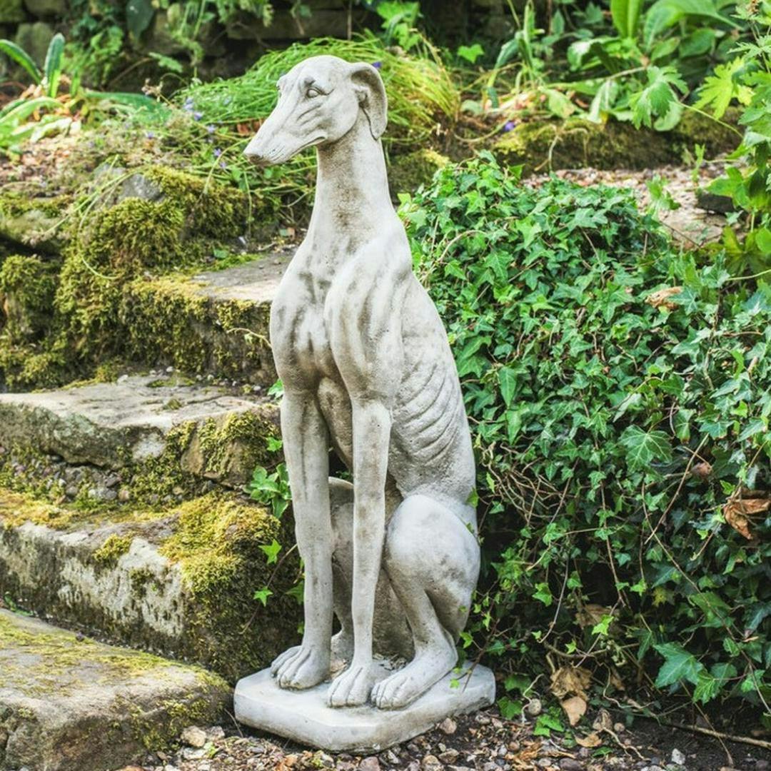 Rackhams Single Large Sitting Greyhound Statue