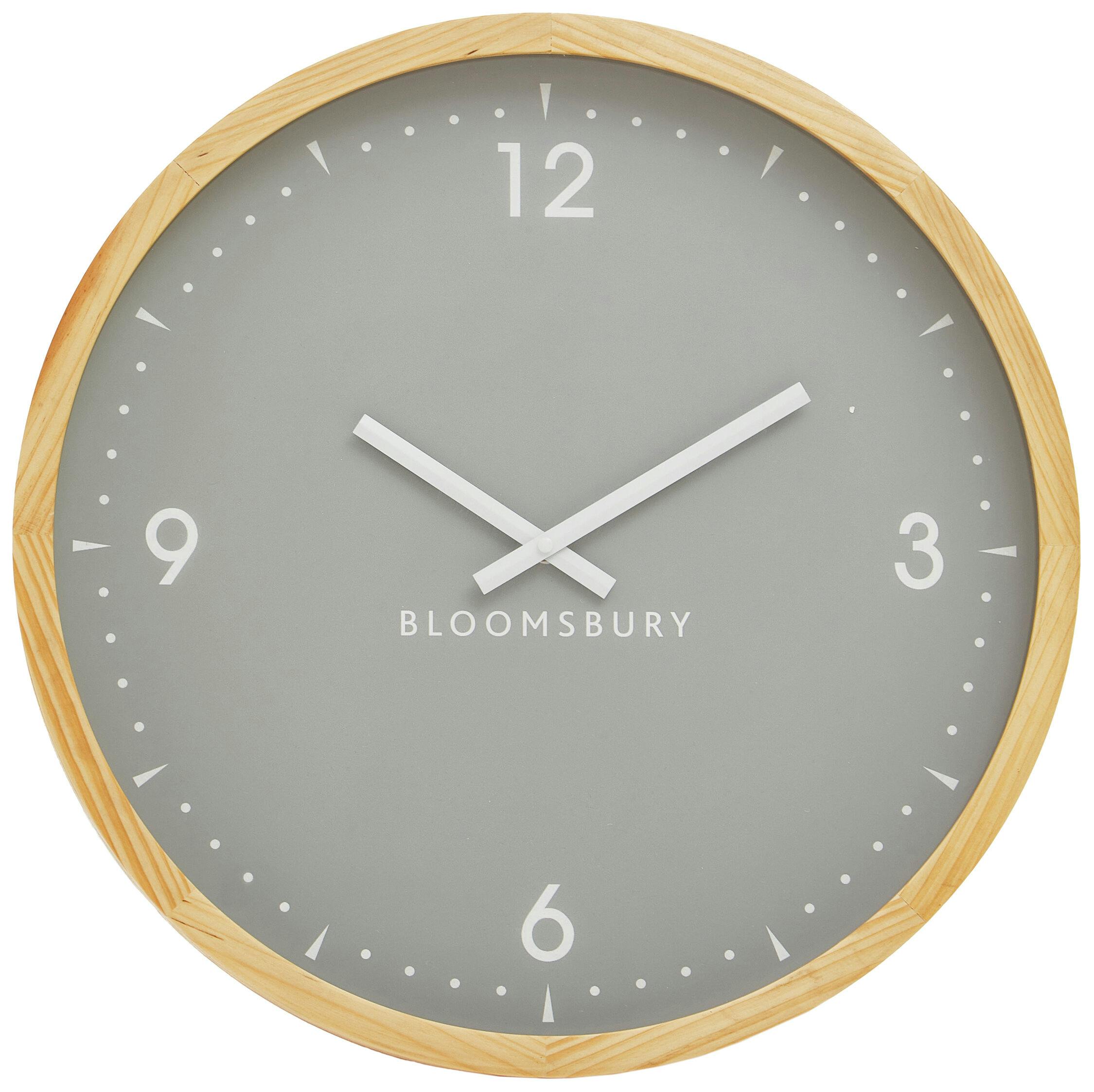 Premier Housewares Vitus Grey Round Wall Clock 50cm - Wood and Glass - Analogue - Modern Design - Image 3
