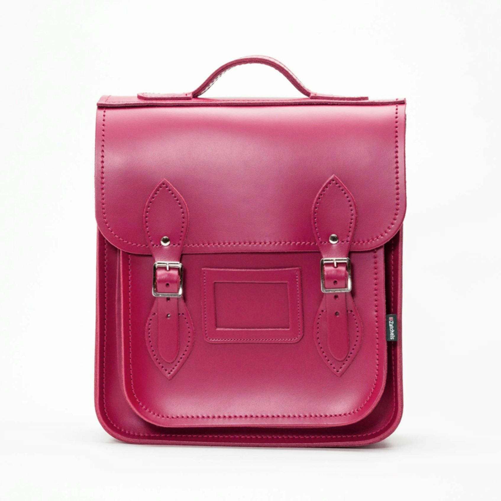 Zatchels Magenta Handmade Leather City Backpack - Small