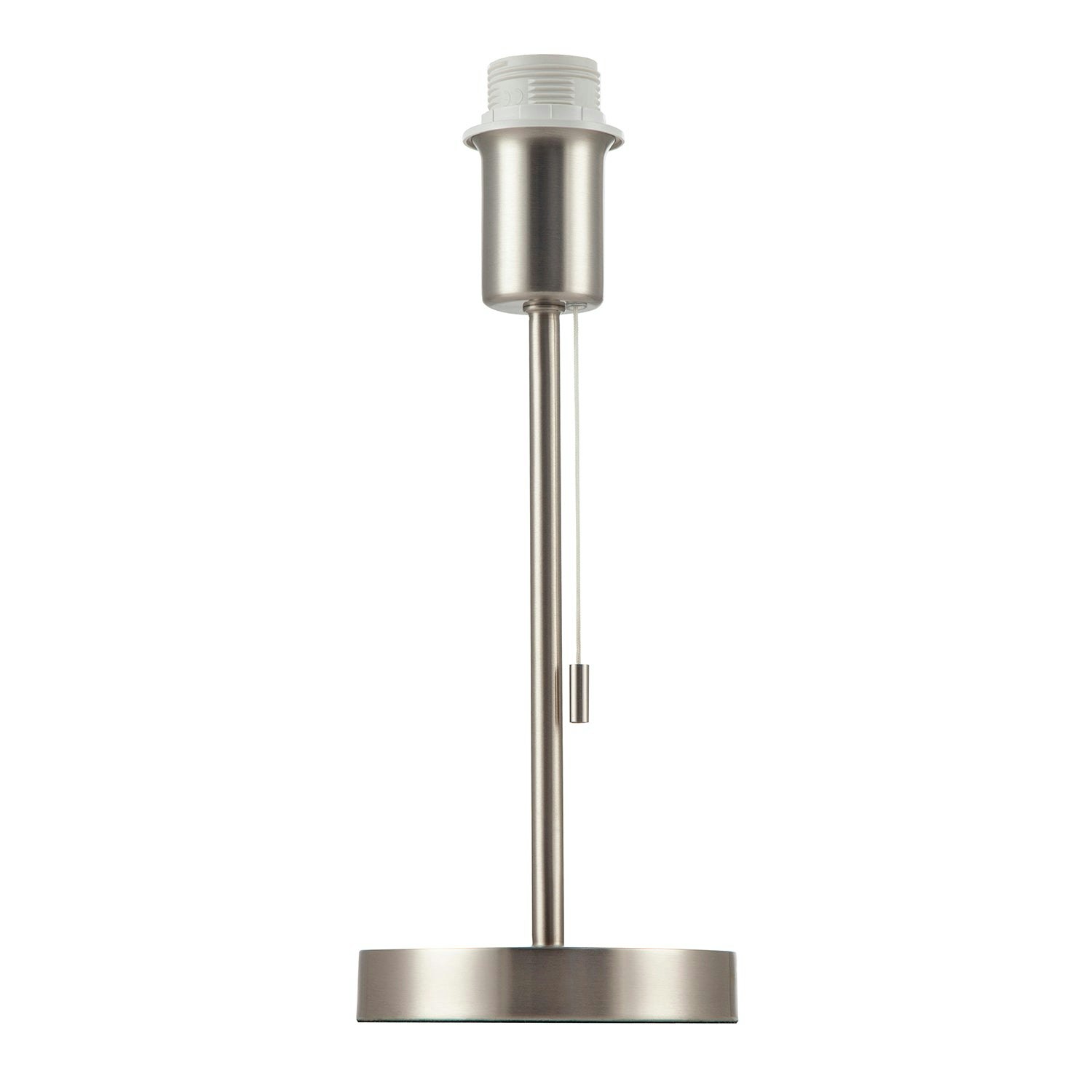 Rackhams Light Traditional Table Lamp Base In Satin Nickel With Pull Cord Switch