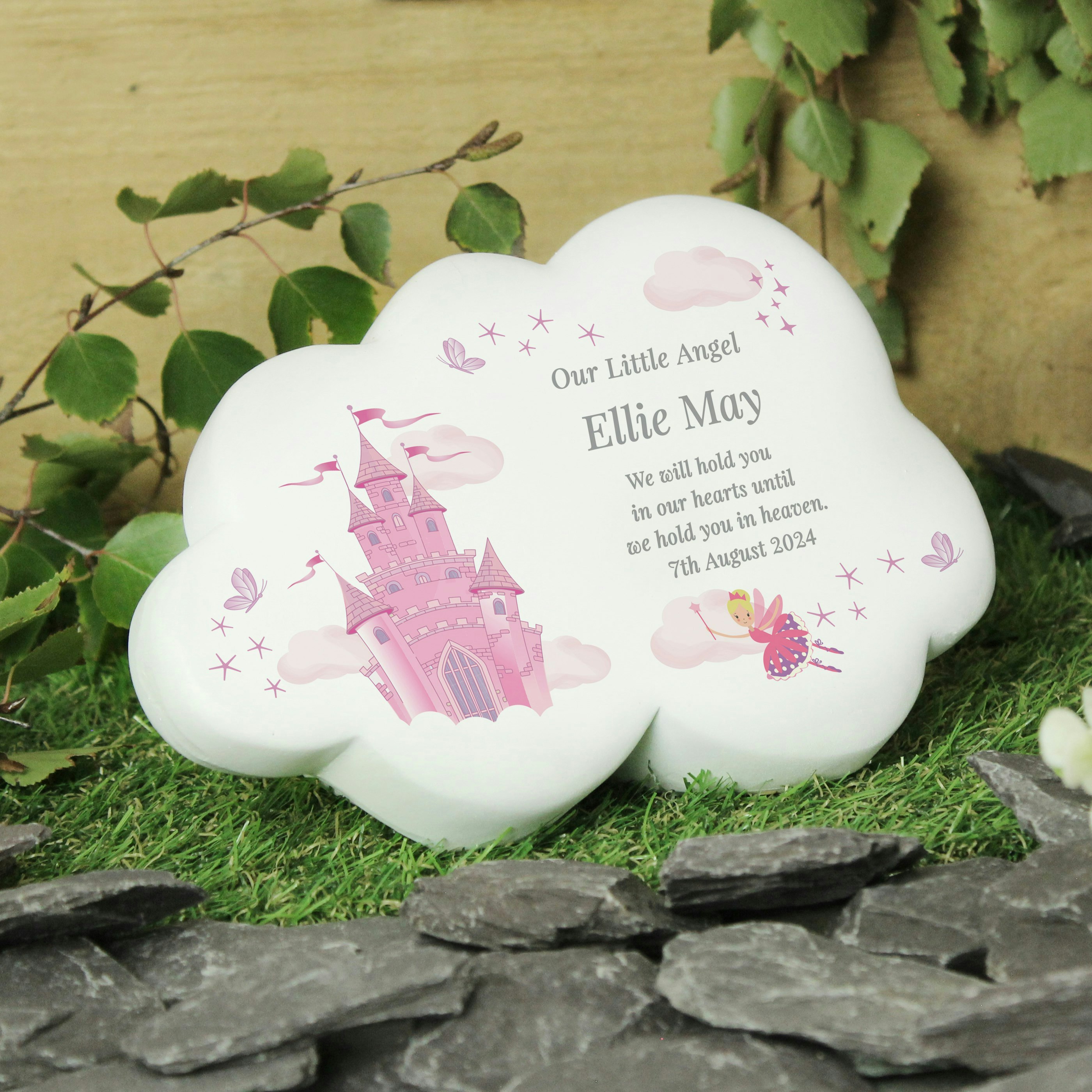 Rackhams Personalised Fairy Castle Resin Memorial Cloud