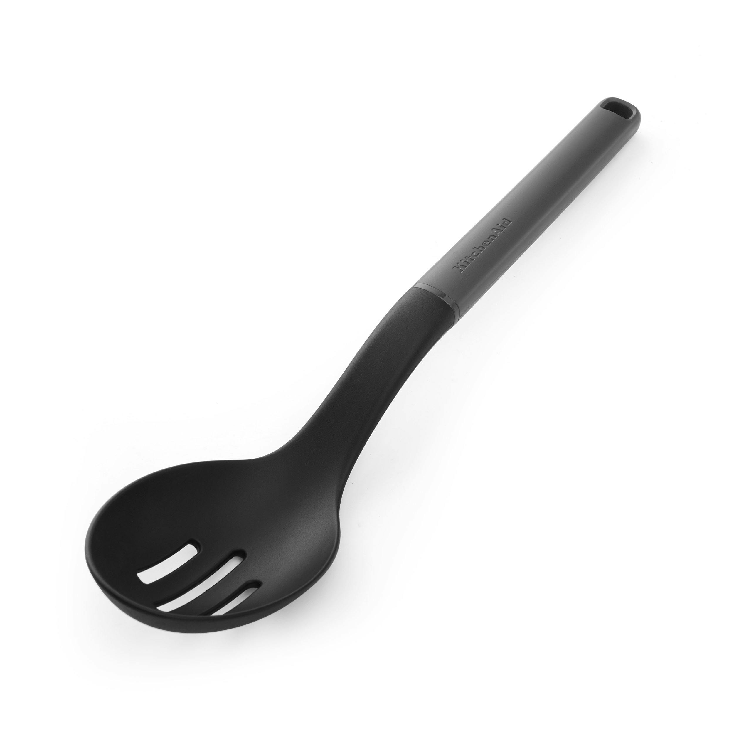 Rackhams Grey Slotted Spoon, Charcoal 34Cm - Nylon - Slotted Spoon