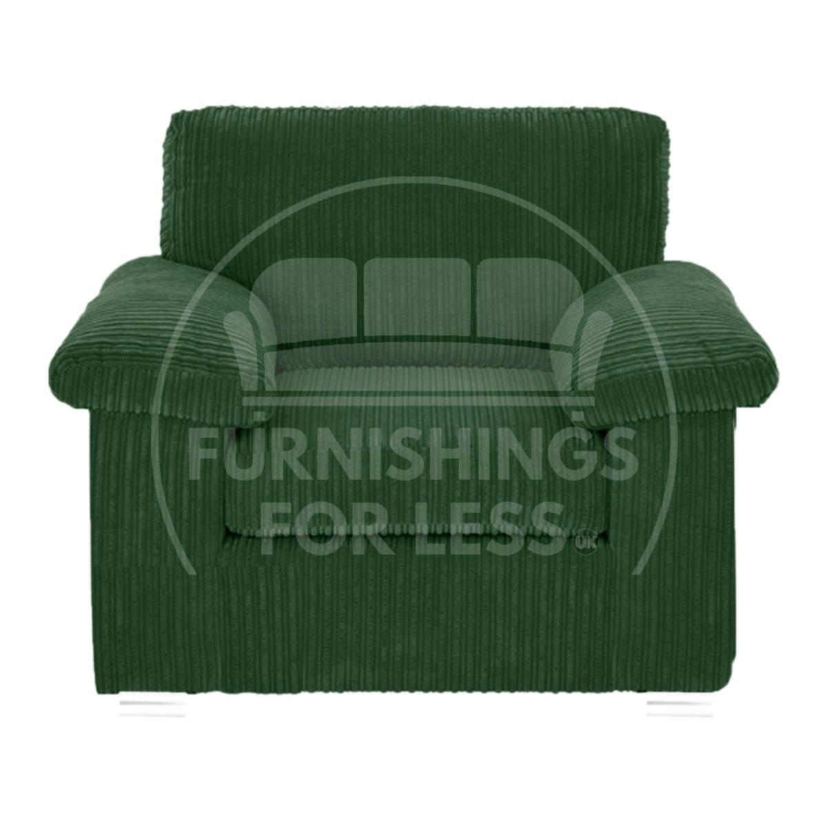 Furnishings For Less Green Delta Full Jumbo Cord Single Seater Armchair