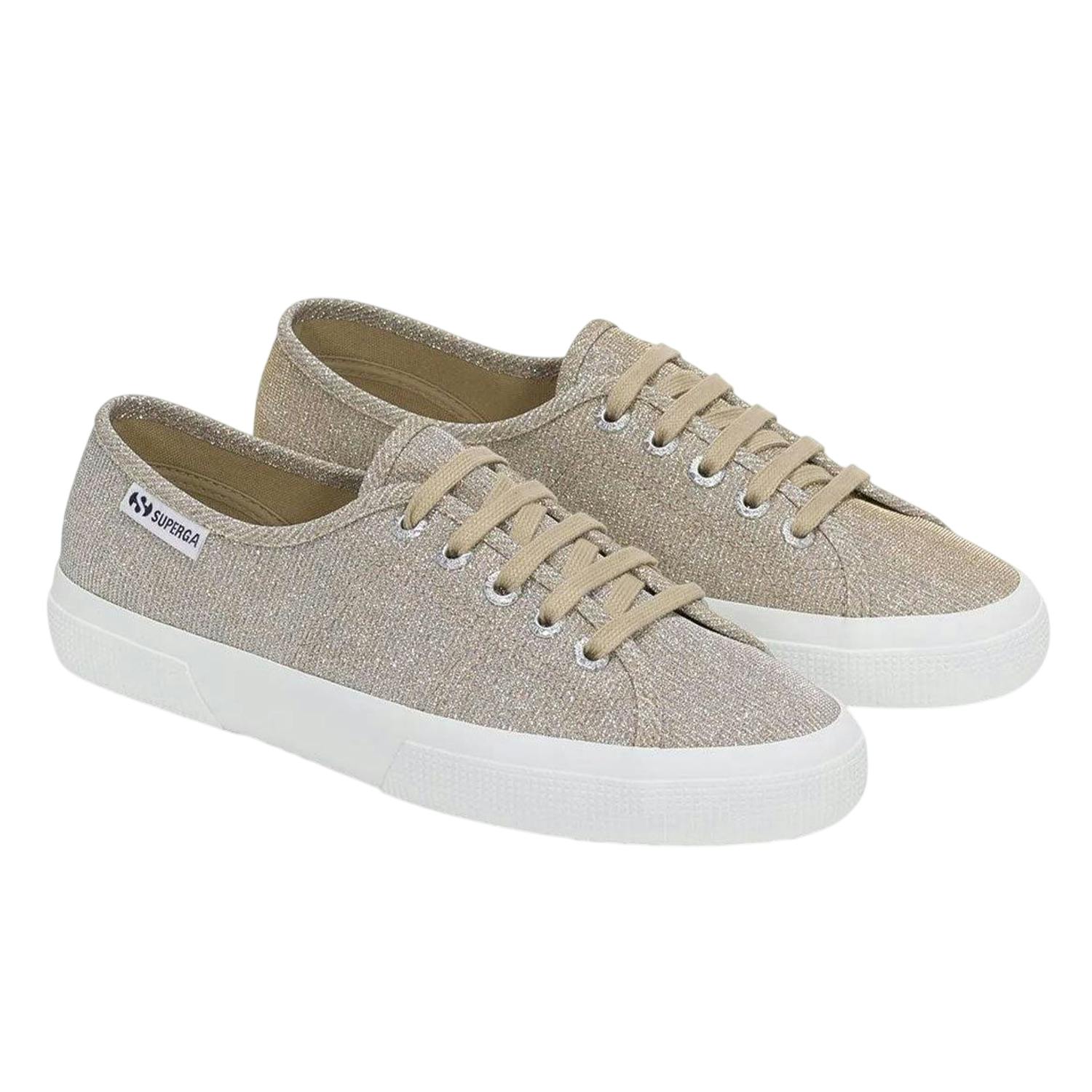 Superga Women's / 3750 Lame Leggera Jersey Trainers - Platinum - 5.5 Uk - Platinum - 100% Mixed
