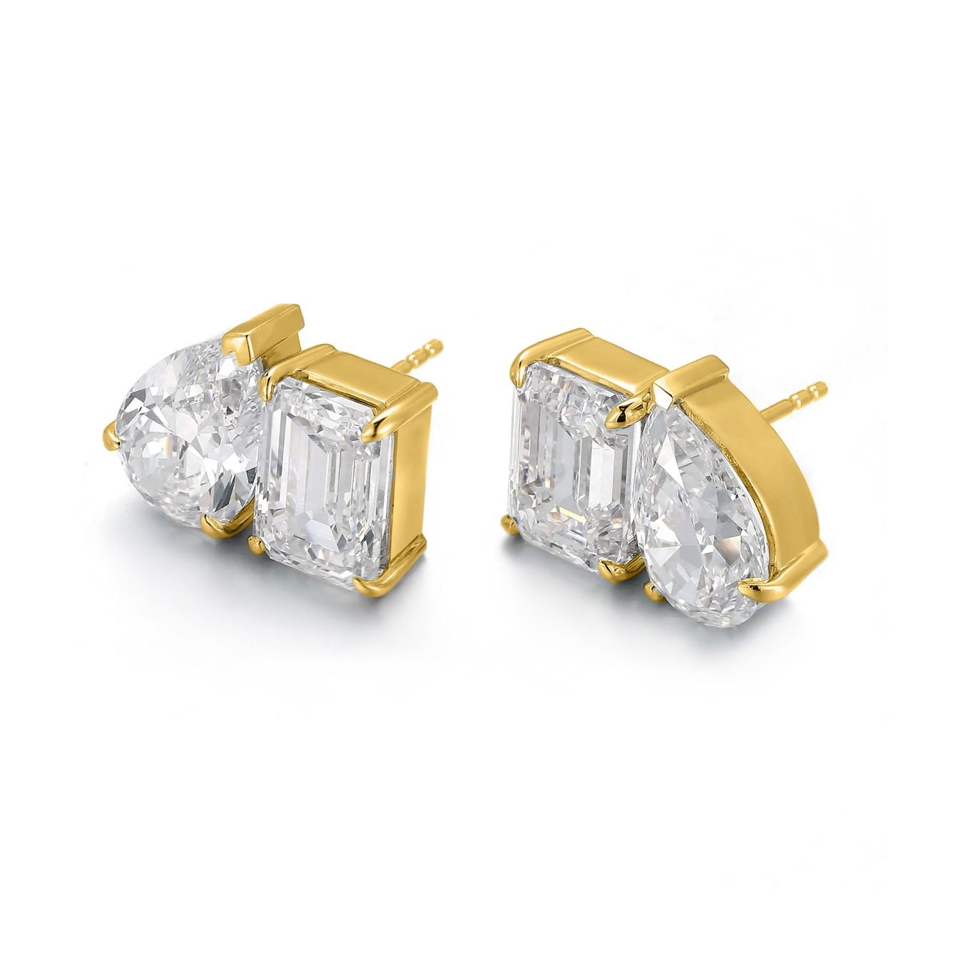 Say It With Silver/Yellow/Gold Toi Et Moi Earrings