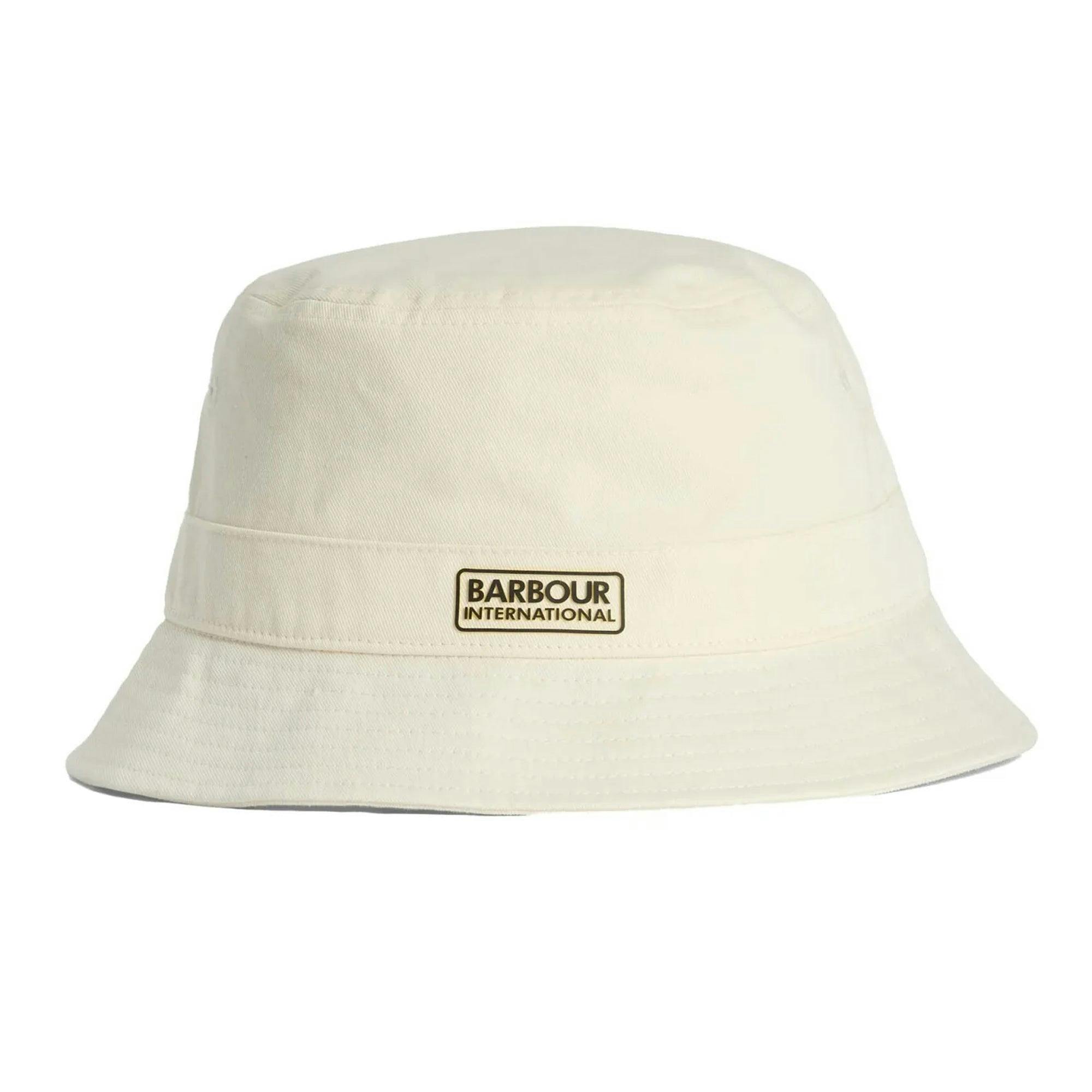 Barbour White International Norton Drill Bucket Hat Whisper - M