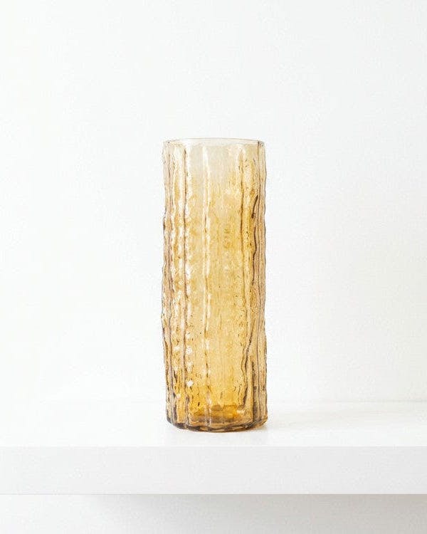 Rackhams Amber Textured Glass Flower Vase