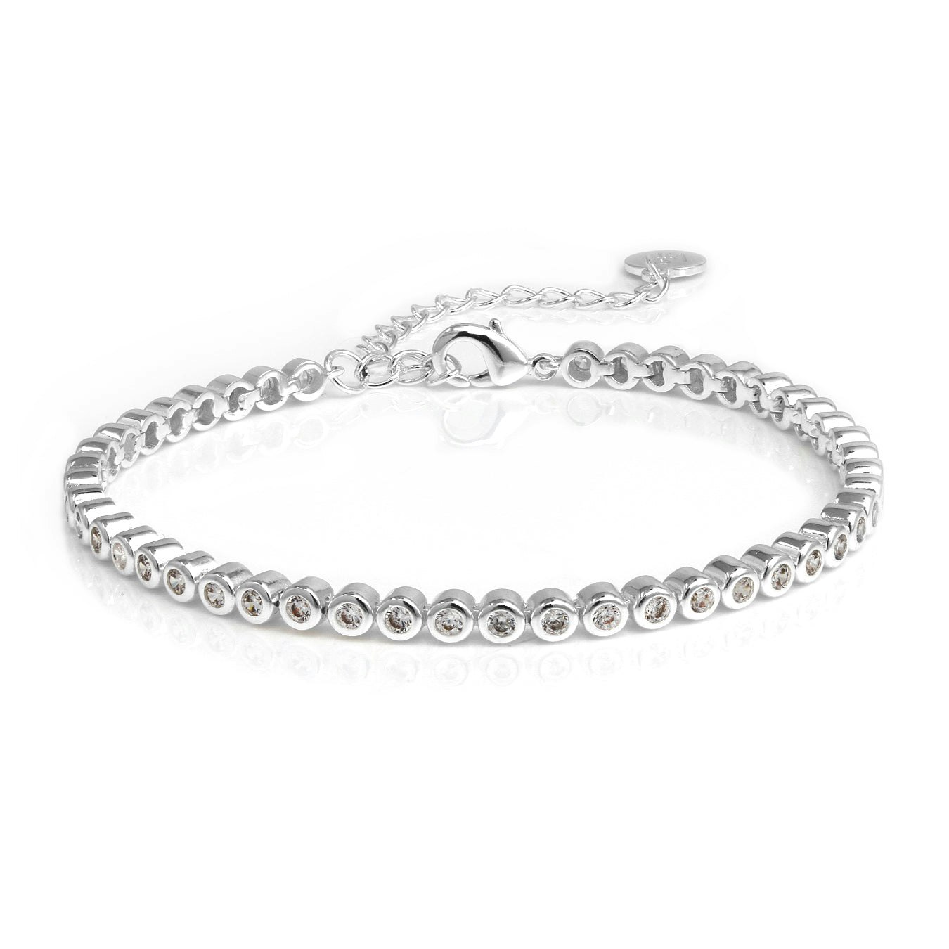 Say It With Silver Tennis Chain Bracelet