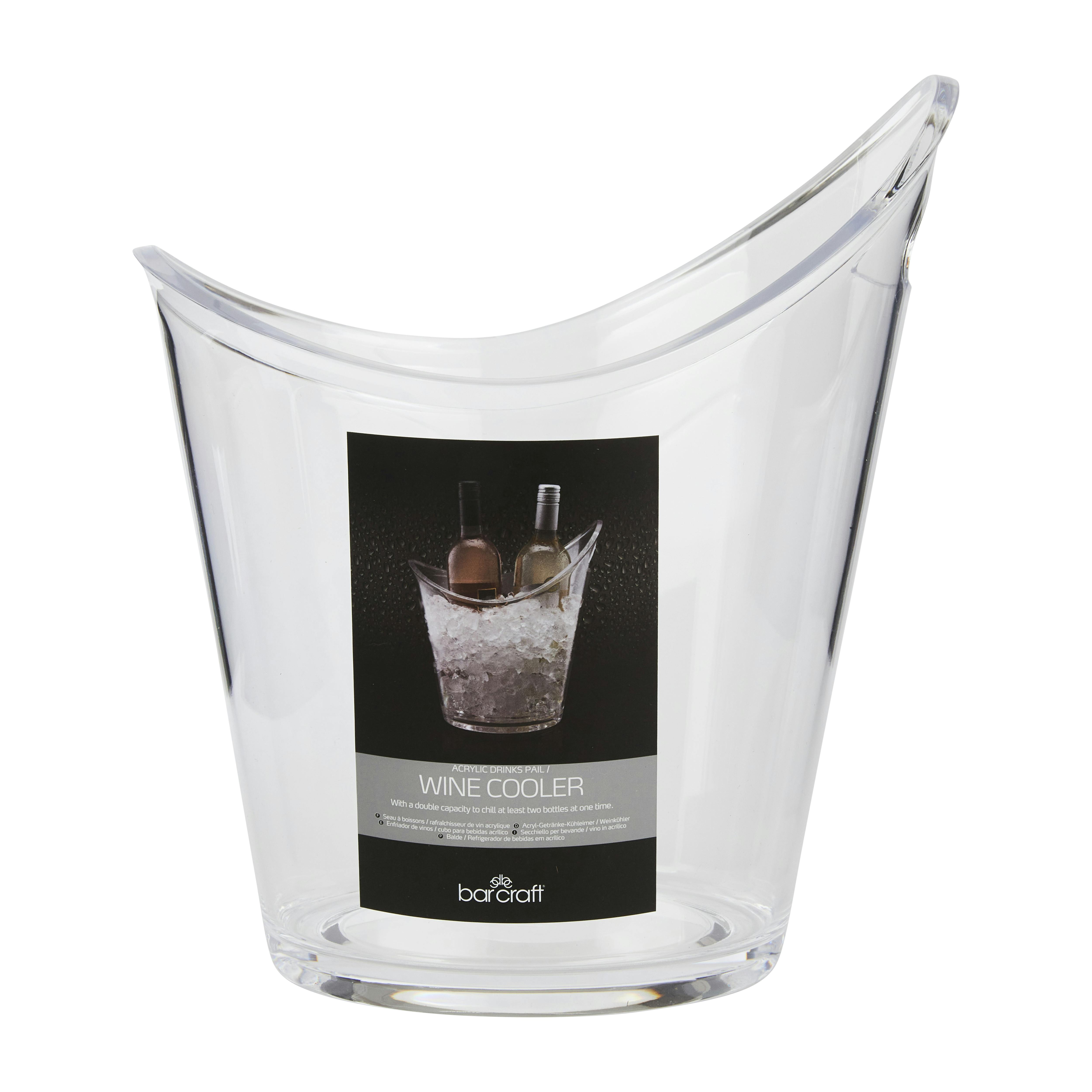 Rackhams White Clear Acrylic Drinks Pail / Wine Cooler - Clear - Plastic