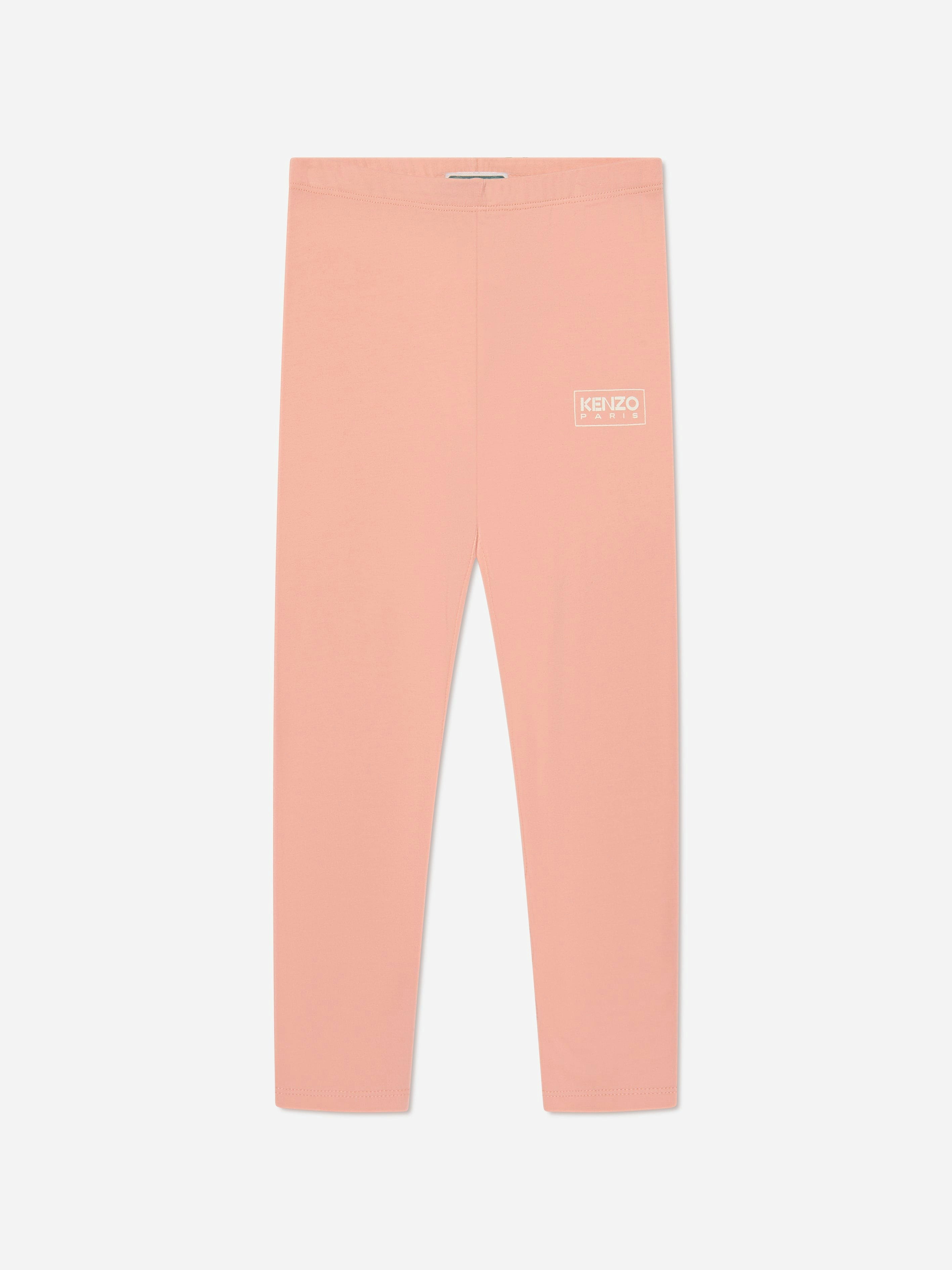 Kenzo Kids Girls Pink Kenzo Logo Leggings In - 12 Yrs