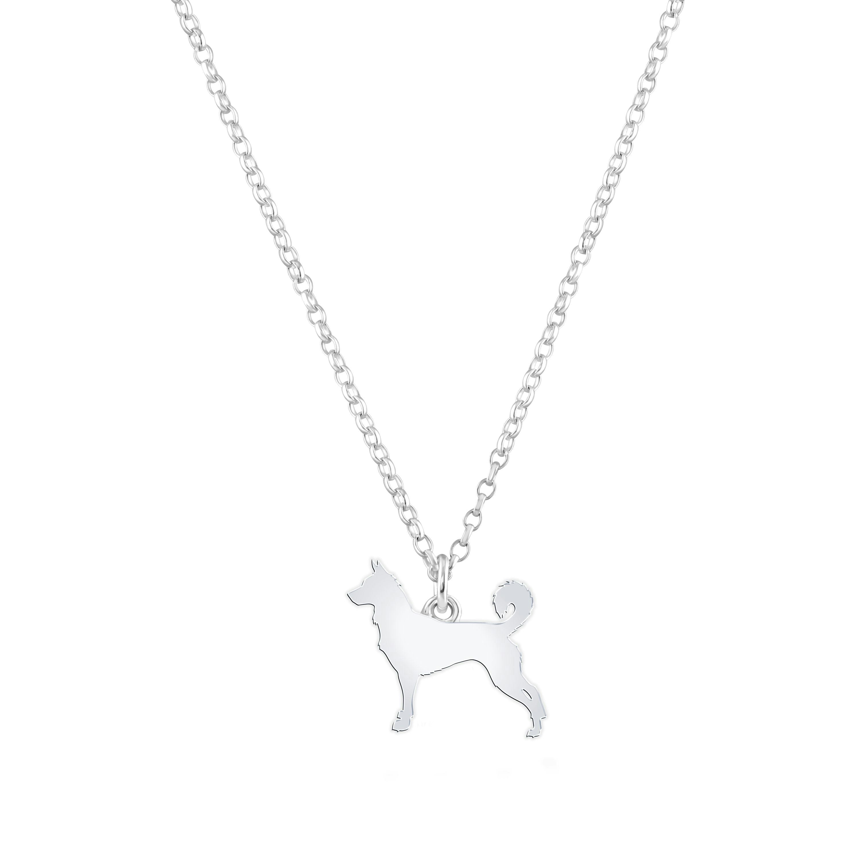 Mylee London Silver Canaan Dog Silhouette Necklace - Personalised - No