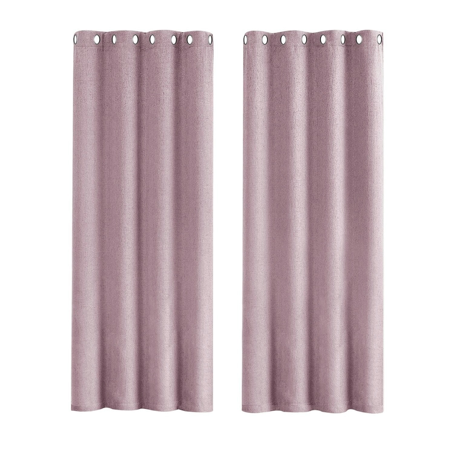 Happy Homewares Lavender/Lilac Lined Blackout Eyelet Curtain Pair - 46 X 63 Inch Drop
