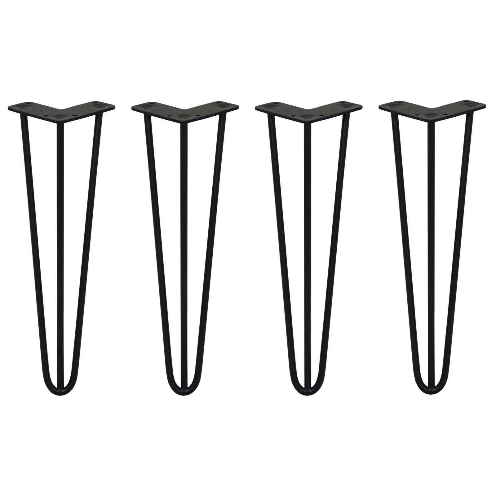 Skiski Black 4 X Hairpin Legs - 3 Prong - 10Mm 16"