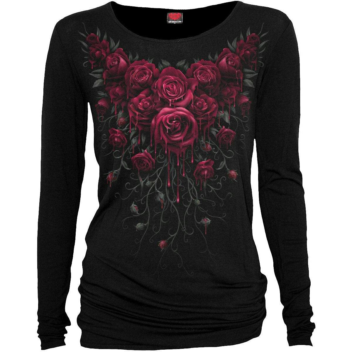 Spiral Direct Black Blood Rose - Baggy Top - M - Digital - Digital
