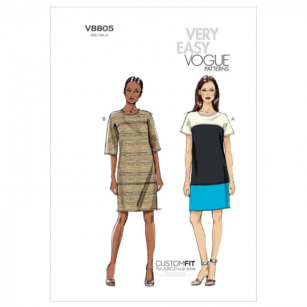 Vogue Women's Sewing Pattern 8805, Dresses For 8-10-12-14-16 - Easy - 8-10-12-14-16