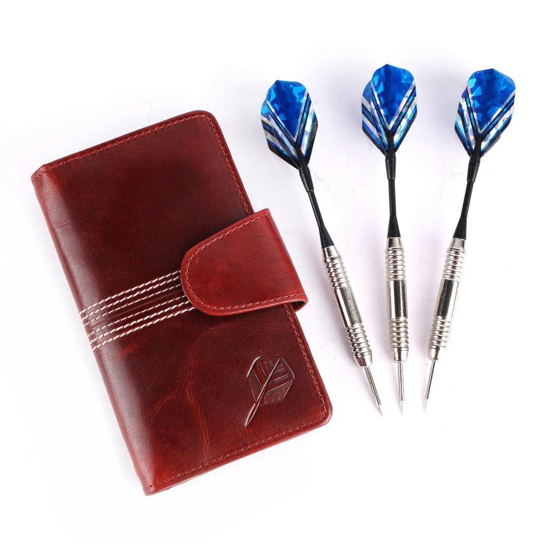 Cricket-Gifts Red/White The Ultimate Buffalo Leather Darts Wallet - With Stitching