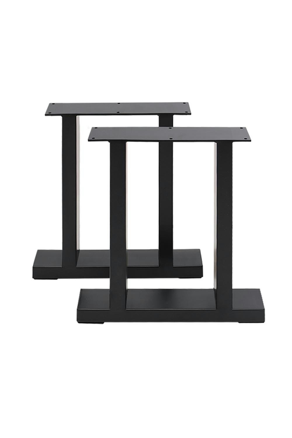 Rackhams Black 2Pcs Anti-Slip Metal Table Legs For Diningtable, Desks And Workbenches, 60 Cm W X 71 Cm H
