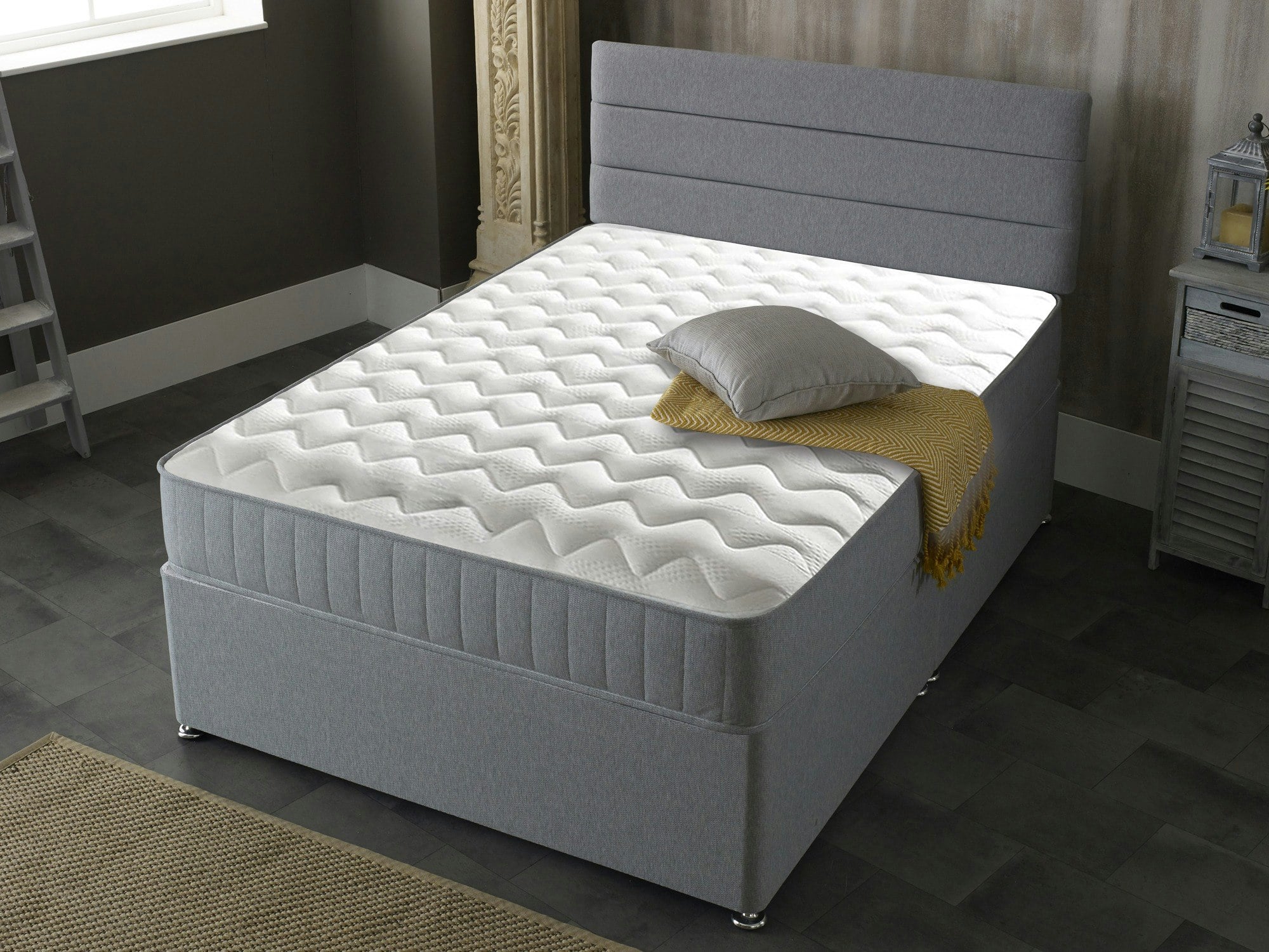 Starlight Beds Grey Castle Essential Sprung Mattress - 8-Inch Deep, Soft Feel - 1 - 2Ft6 Shorty Small Single Mattress (75Cm X 175Cm)