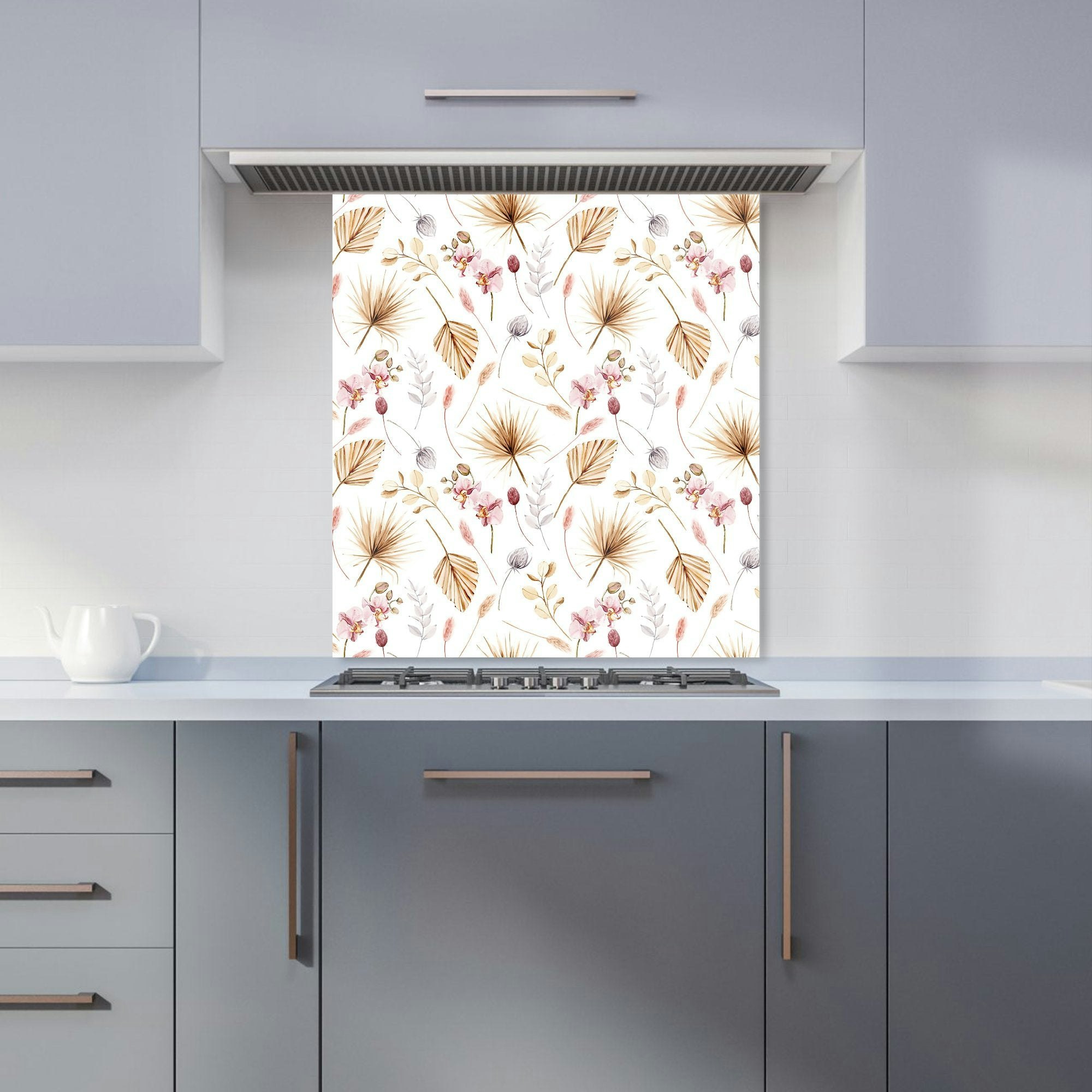 Warren Reed - Designer Watercolour Orchids Kitchen Splashback - W600mm X H650mm