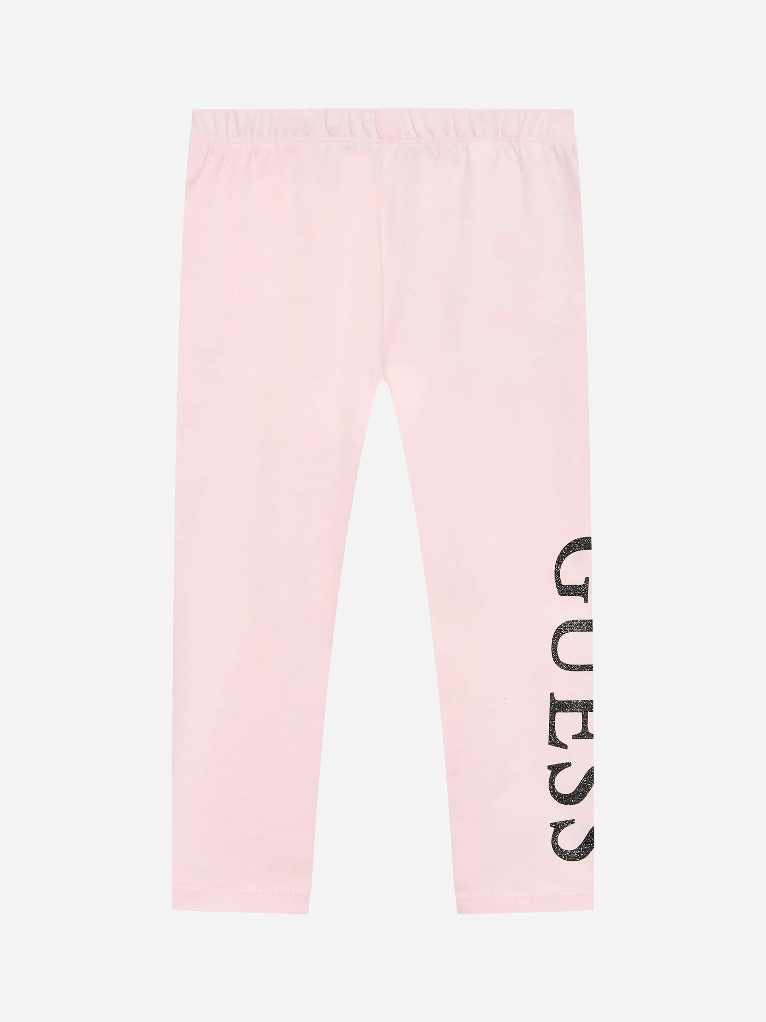 Guess Girls Pink Logo Leggings In - 6 Yrs
