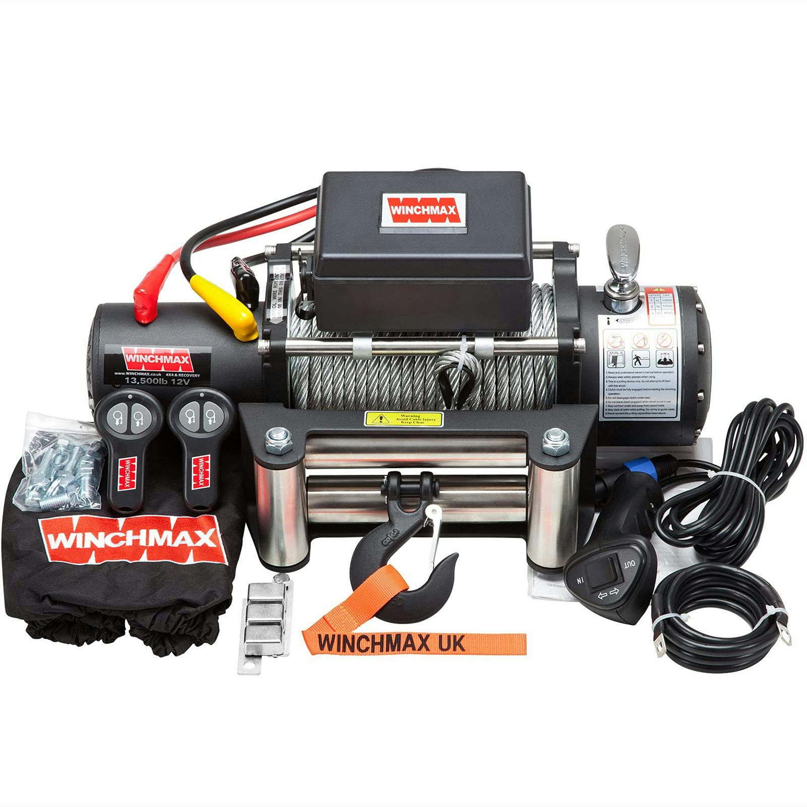 B&Q - 13,500Lb Military Grade 12V Winch. 26M Steel Rope. Remote Controls. - Image 2
