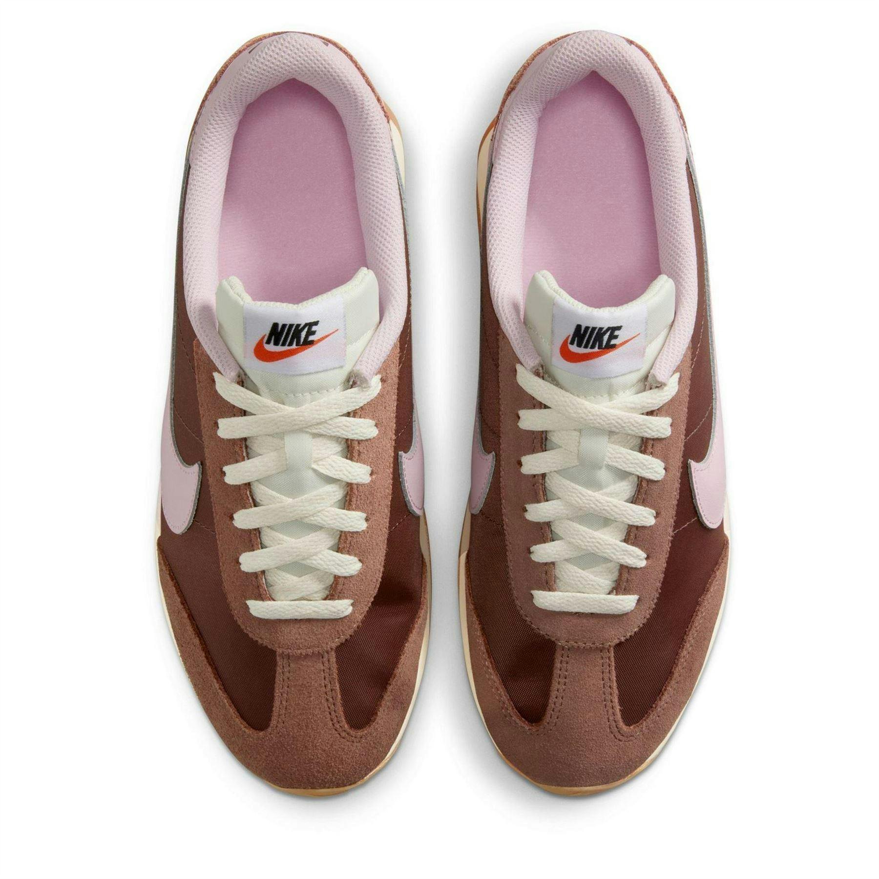 Nike Women's Brown/Pink Waffle Debut Suede Wedge Trainers - 6 Uk - 100% Mixed
