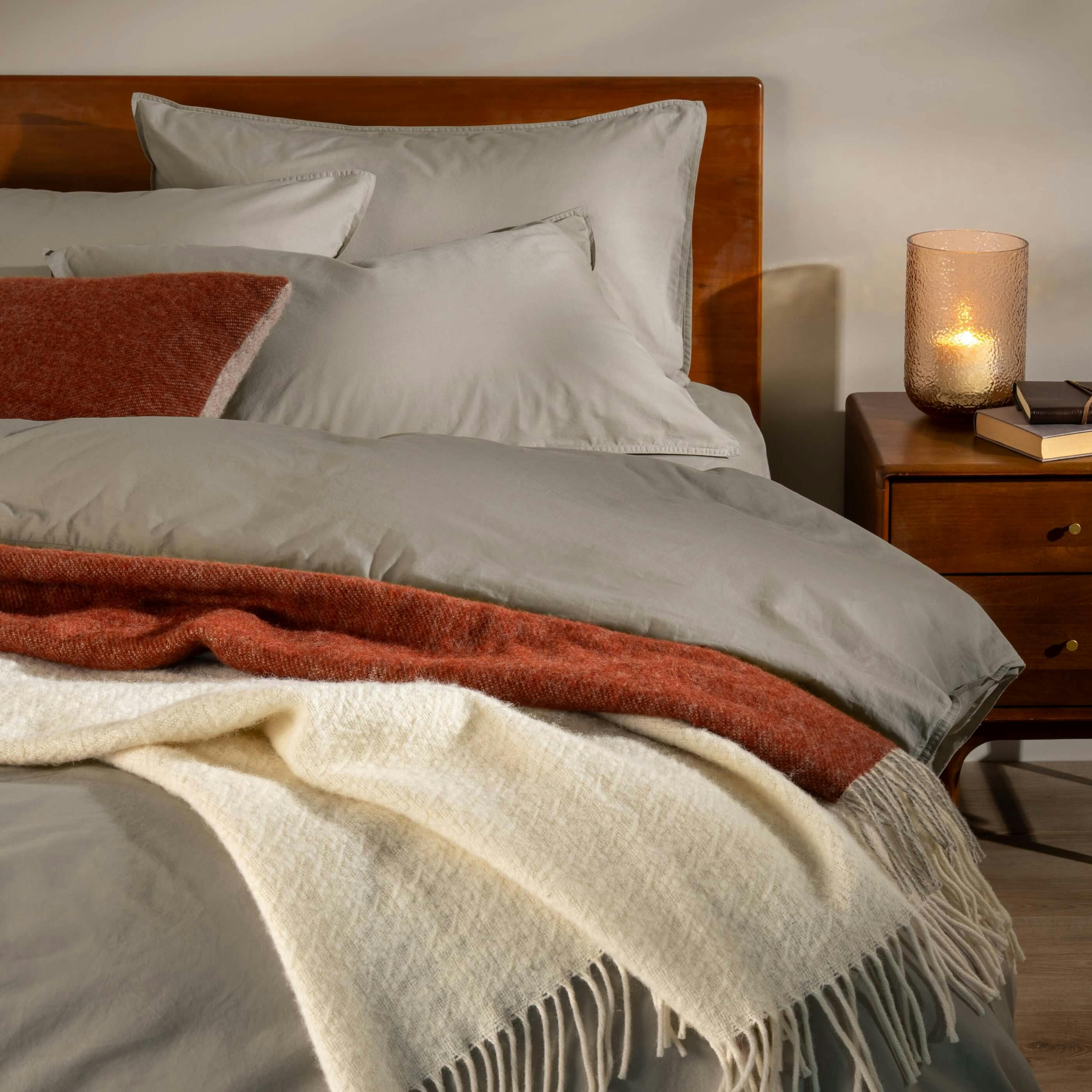 Soak&Sleep Mocha Stonewashed Cotton Duvet Sets - Double - Standard