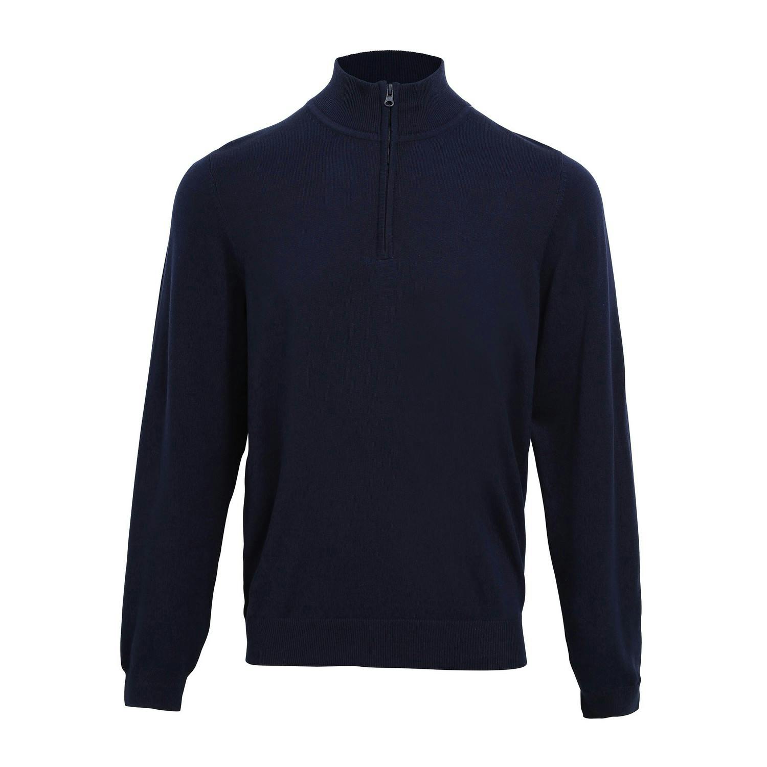 Premier Mens Zip Neck Sweatshirt (Navy) - Size Large - Image 3