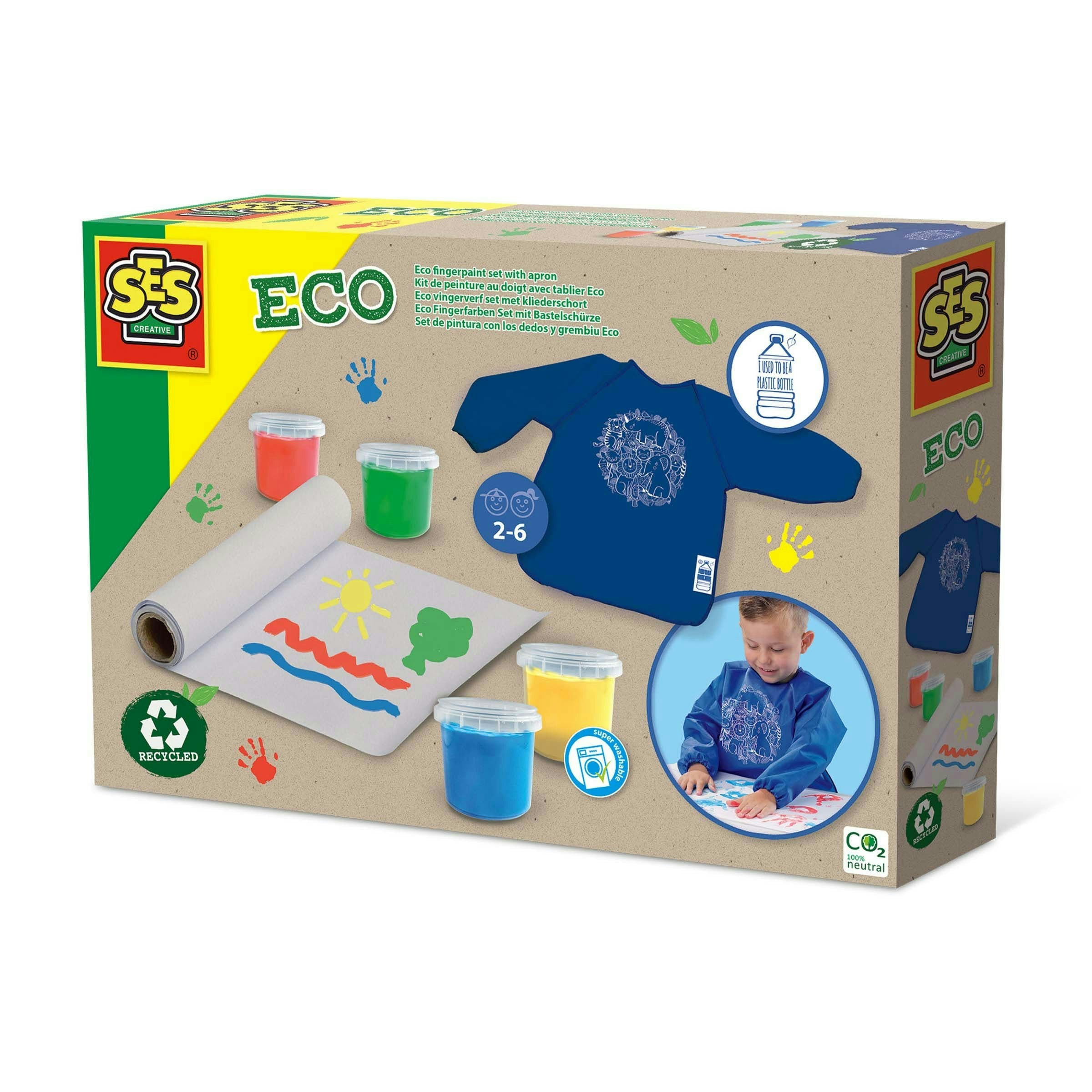 Ses Creative Unisex Multicolor Fingerpaint Set With Apron - Image 3