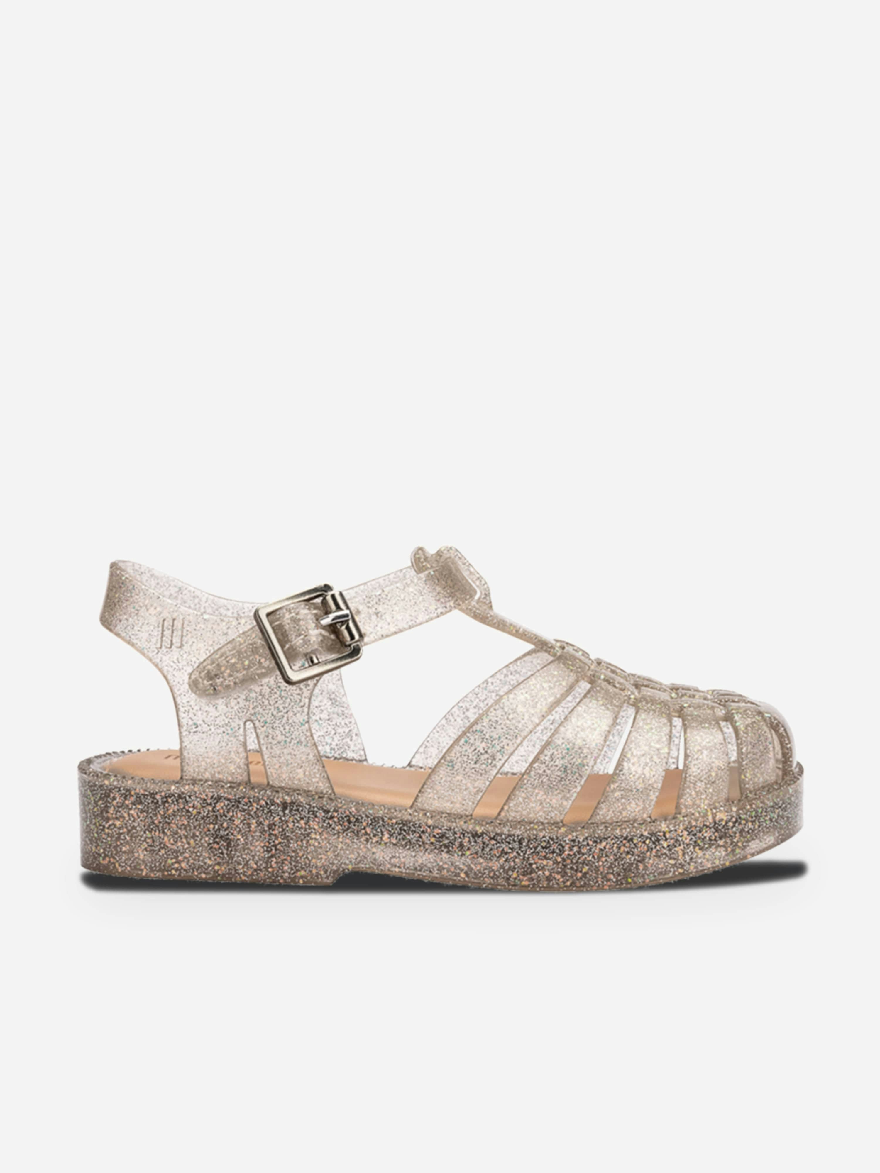 Mini Melissa Girls Gold Possession Shiny Sandals In - Eu 25 - 26 Uk 8
