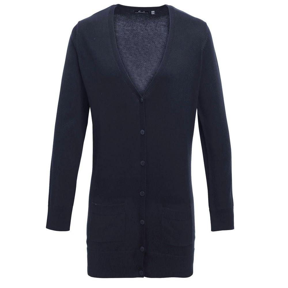 Premier Womens/Ladies Longline V Neck Cardigan (Navy) - Size 24 UK - Image 3