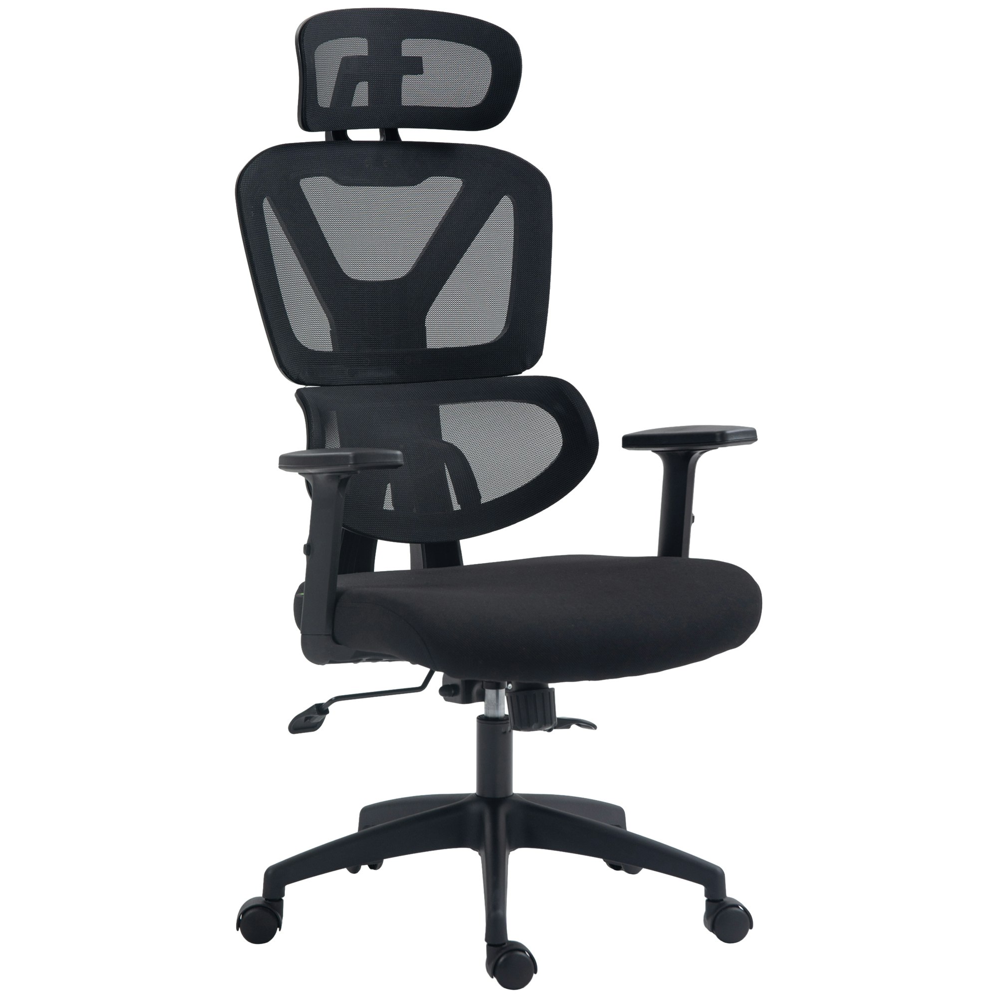 Rackhams Black Mesh Office Chair Swivel Desk Chair W/ Adjustable Height Headrest