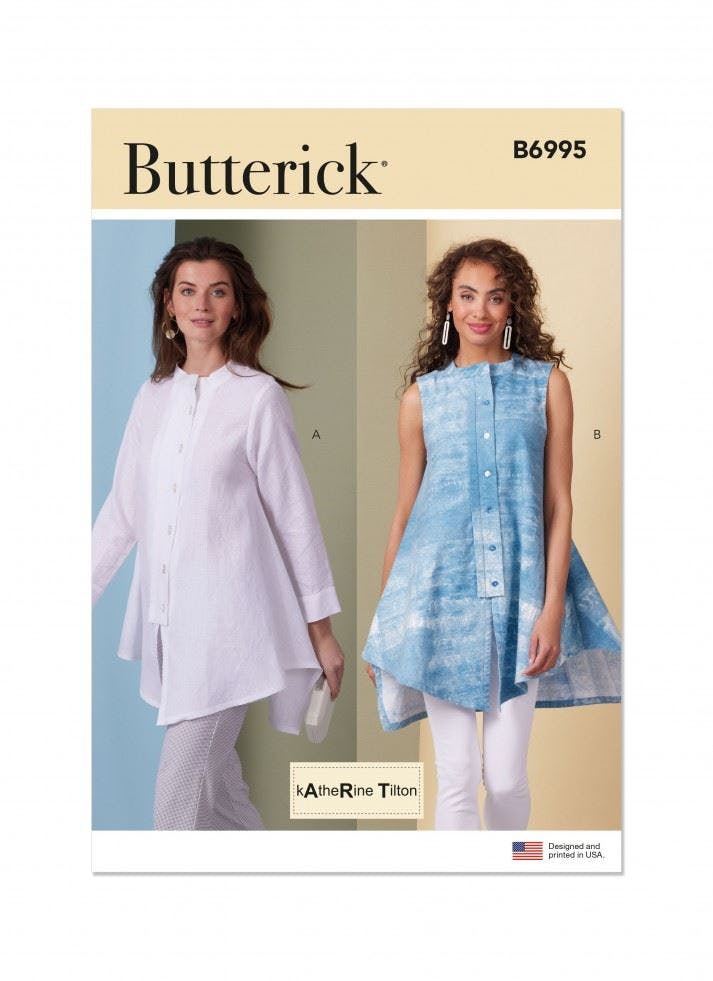 Butterick Women's Sewing Pattern 6995, Tops For K5 (8-10-12-14-16) - Intermediate - Y5 (18-20-22-24-26)