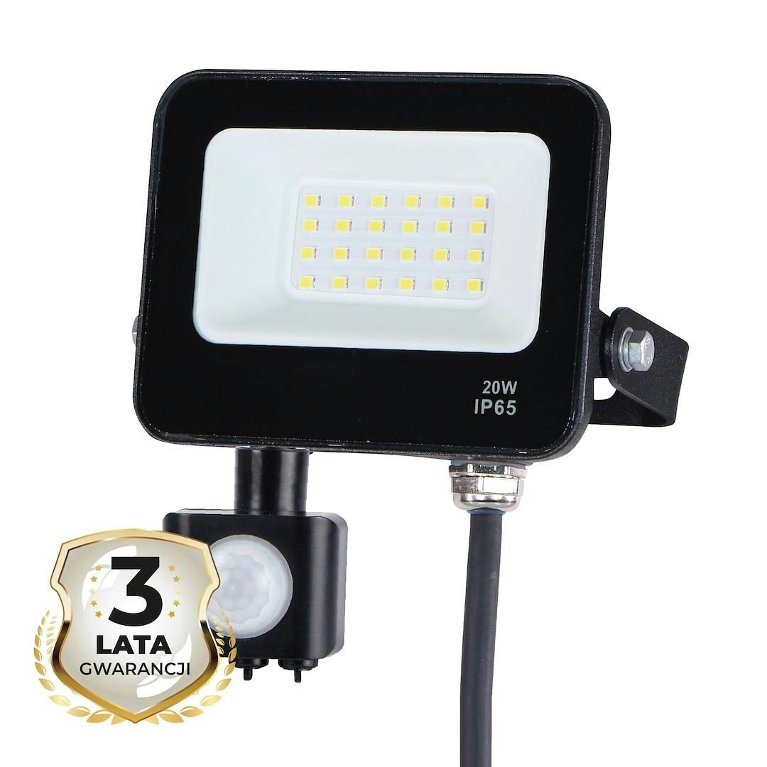 Milagro White/Light Led Flood 20W 4000K Pir