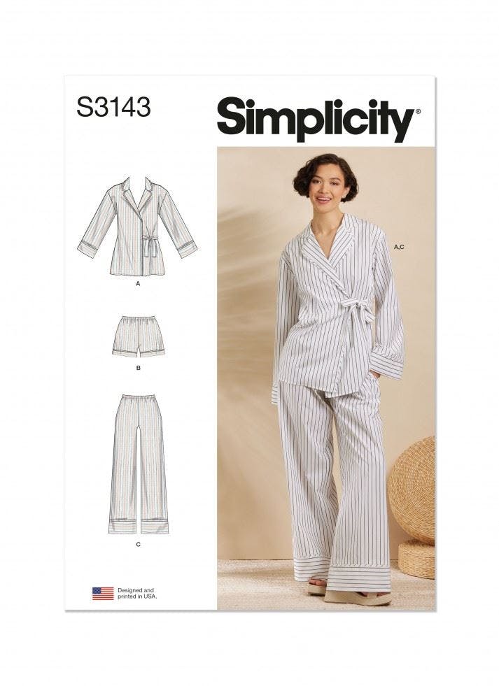 Simplicity Women's Sewing Pattern 3143, Pyjamas For A (Xs-S-M-L-Xl-Xxl) - Intermediate - A (Xs-S-M-L-Xl-Xxl)