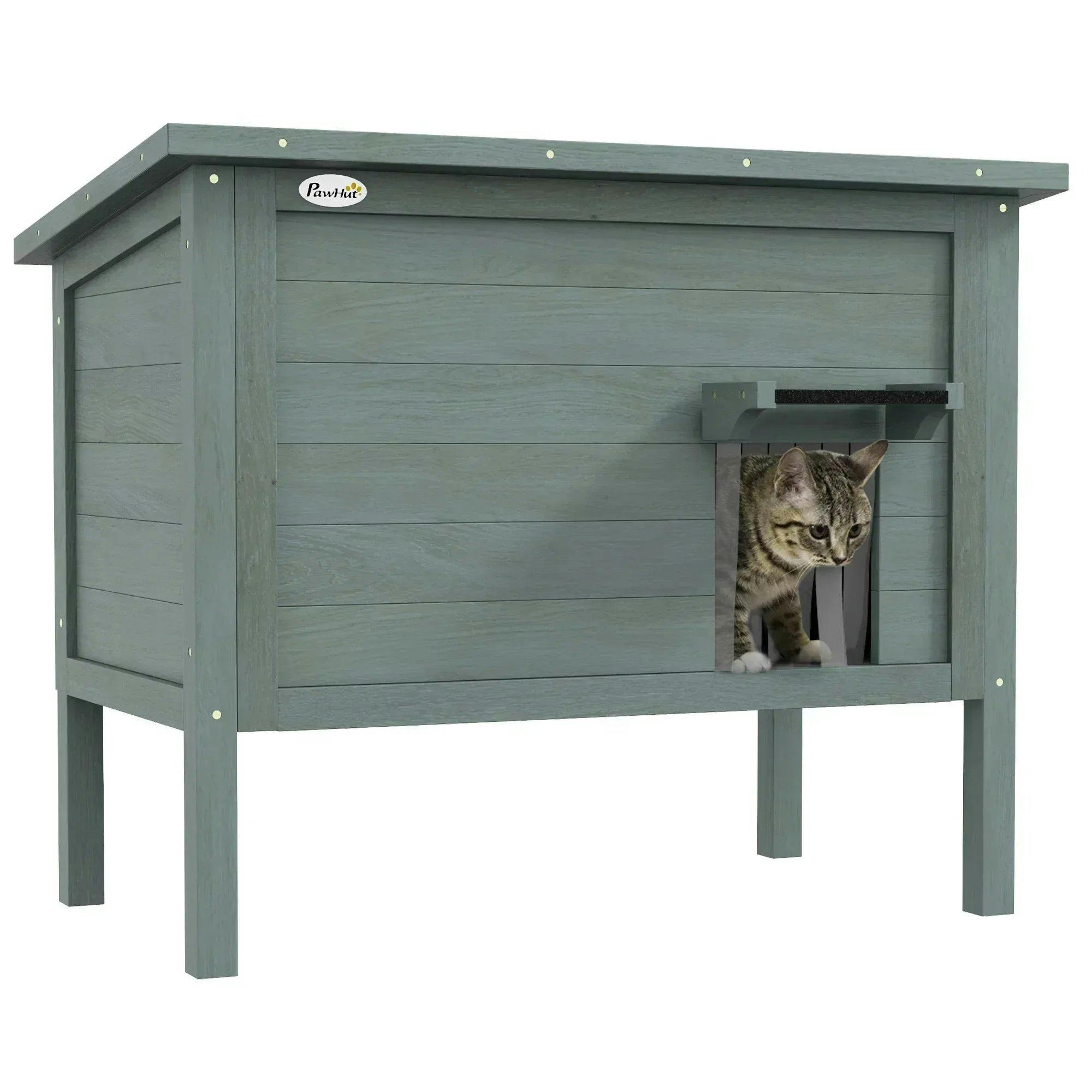B&Q - Outdoor Feral Cat House Insulated W/ Openable RoofCharcoal Grey - Image 6