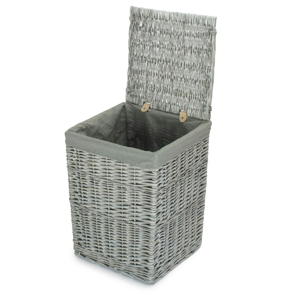 Red Hamper Red/Grey Hamper Small Wash Square Laundry Basket With Sage Lining