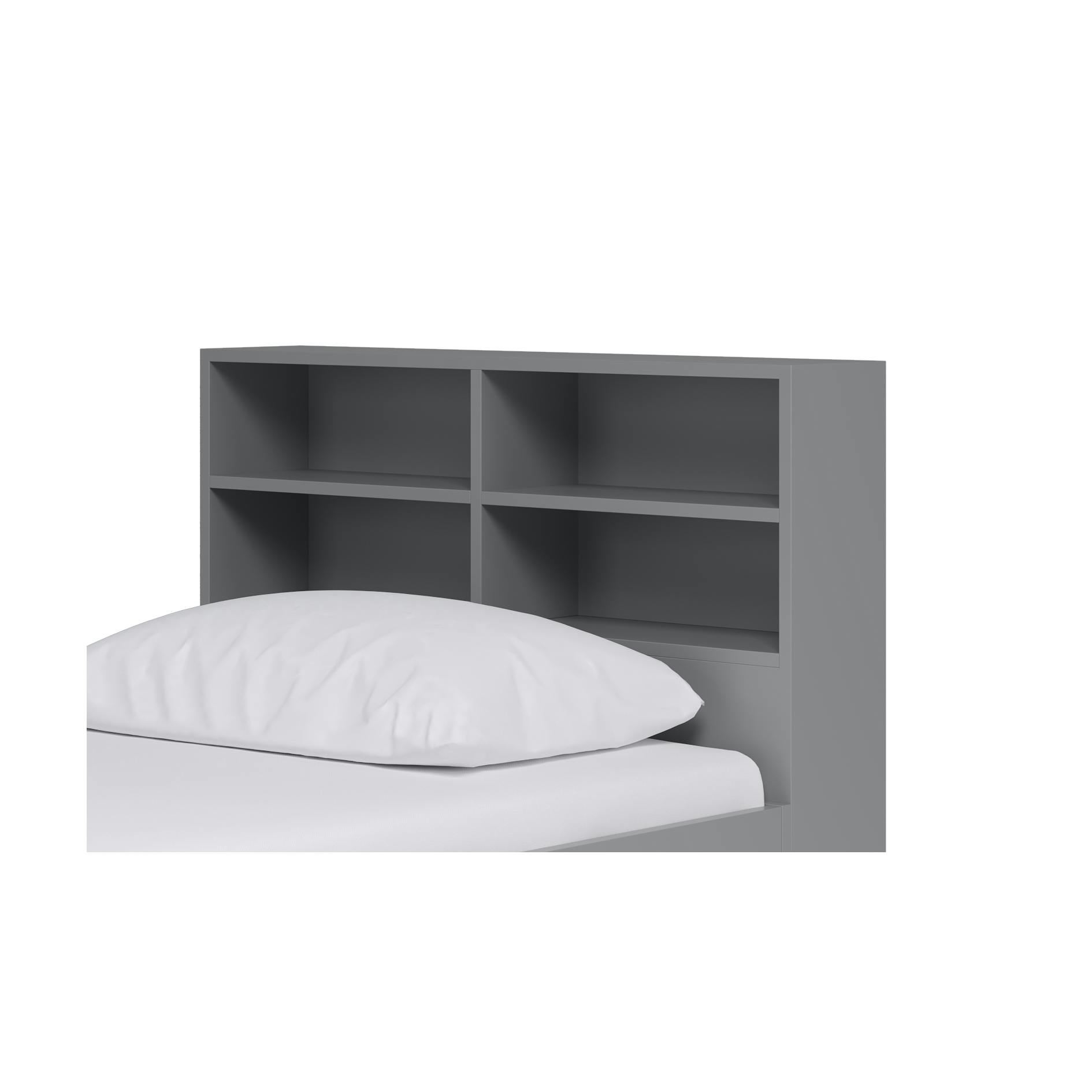 Rackhams White/Grey Bookcase Headboard Attachment, - Mfc - 1
