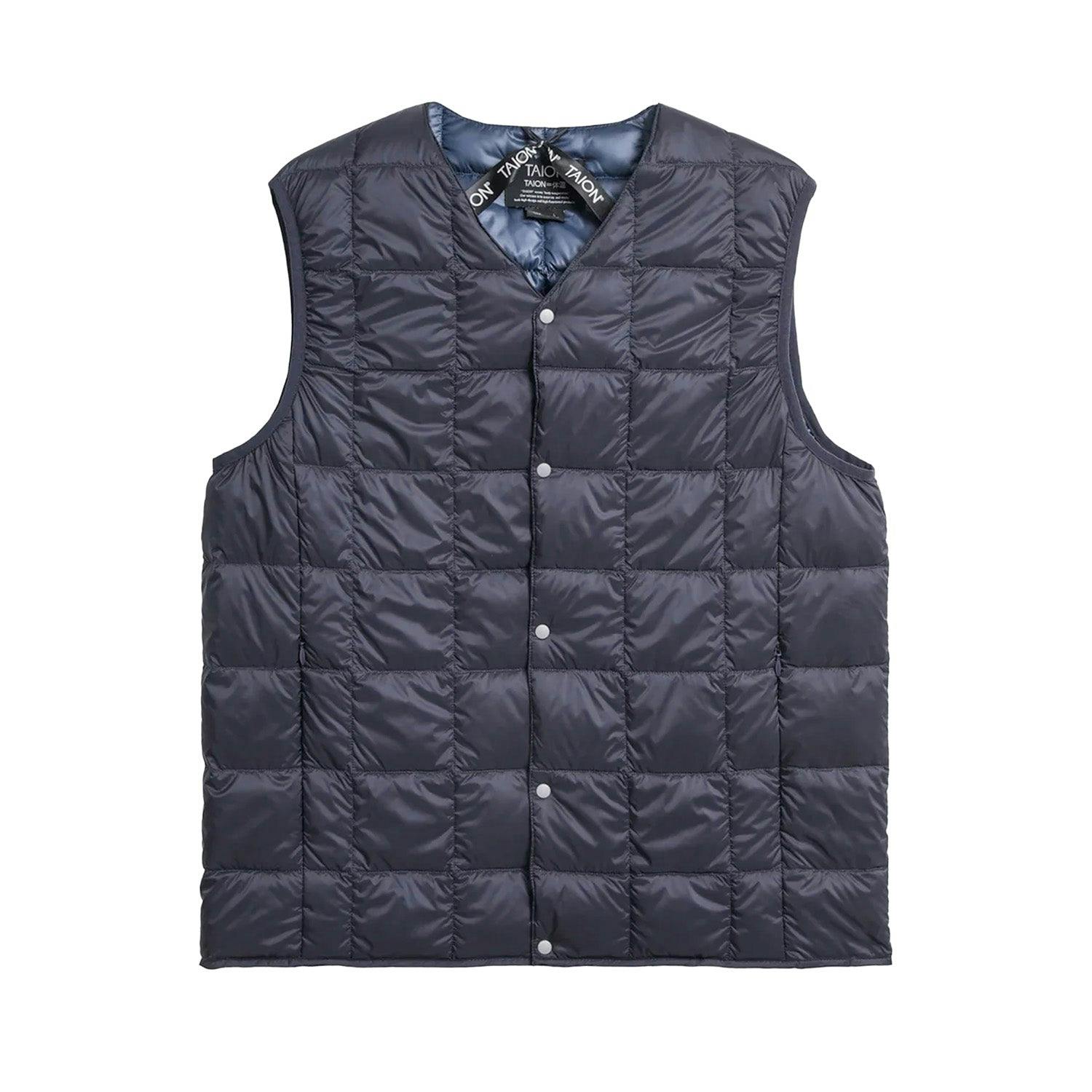 Taion Dark Original V Neck Down Vest - Navy - Large
