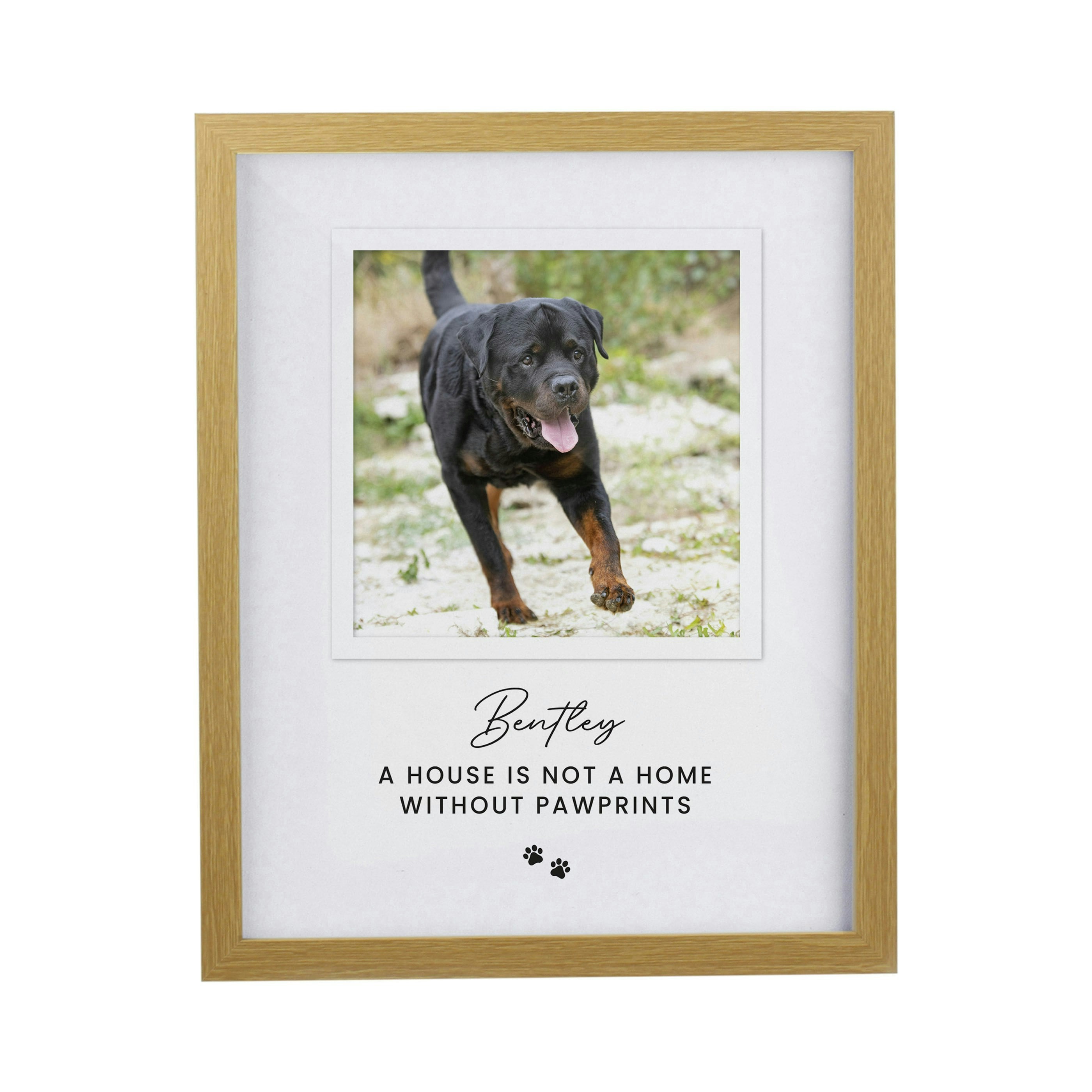 Personalised Memento Company Personalised Pet Photo Upload Oak Framed Print