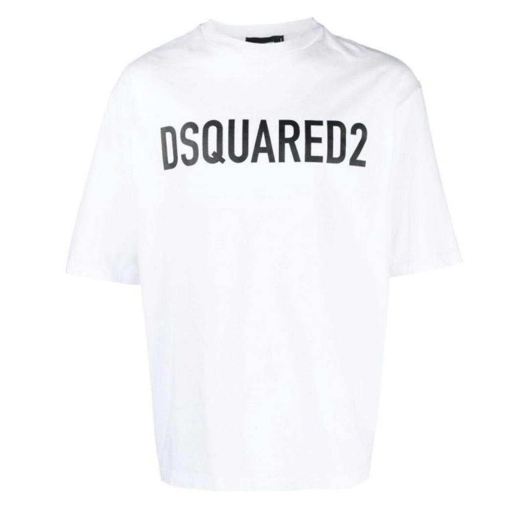 Dsquared2 Men's White Logo T-Shirt - Xl - 100% Cotton