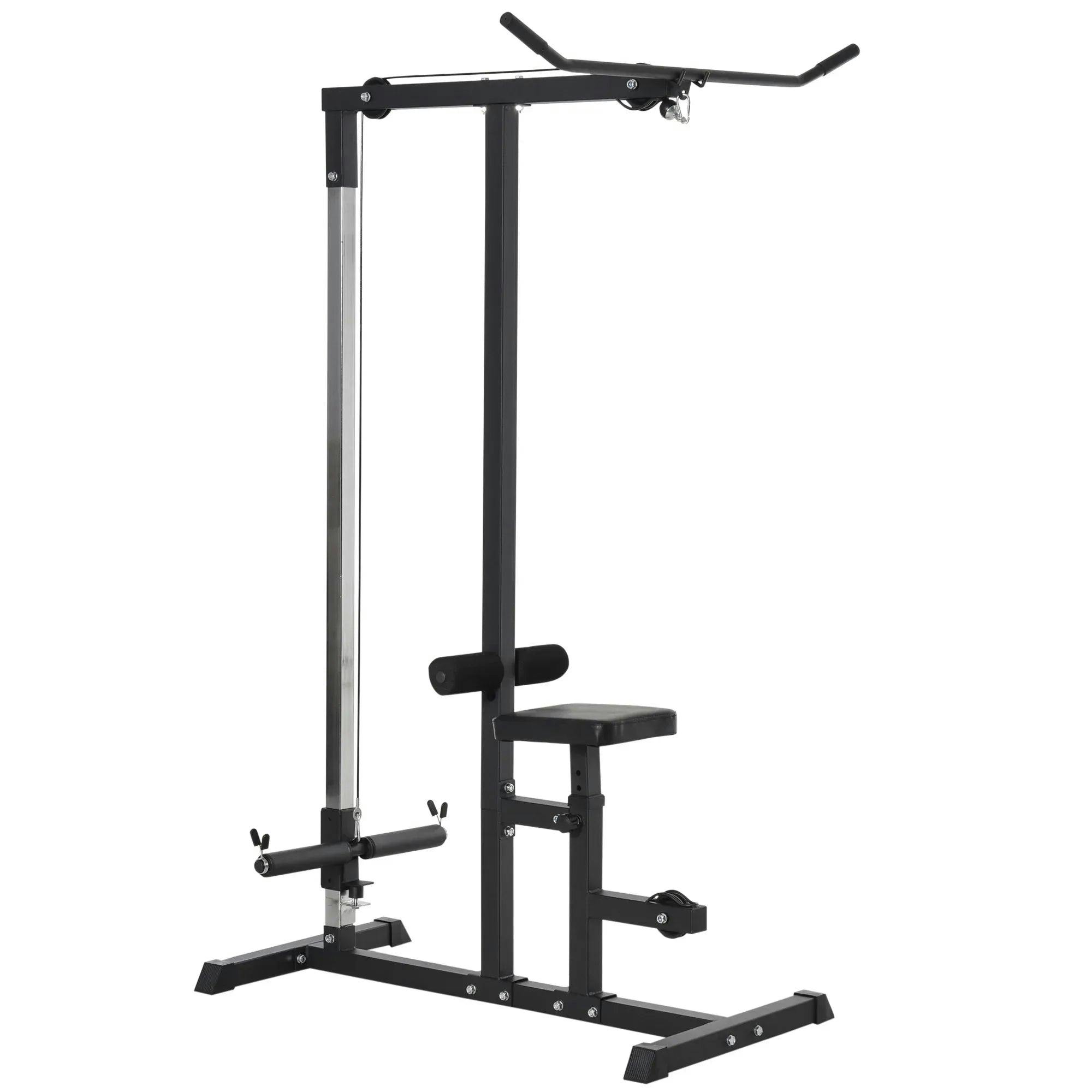 Homcom Exercise Pulldown Machine Power Tower With Adjustable Seat Cables - Image 6