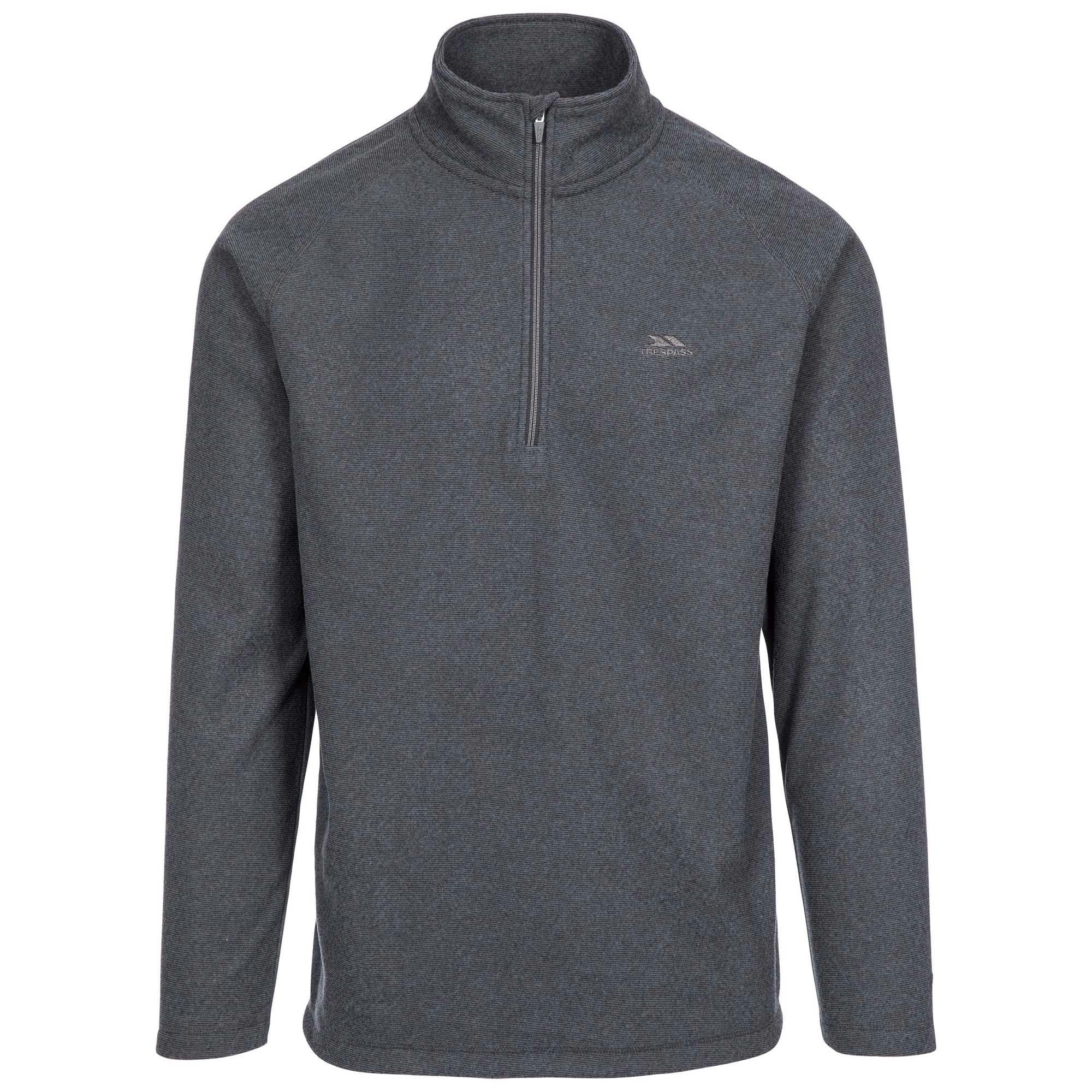 Trespass Men's Grey Keynote Fleece Top - Charcoal - S - Charcoal - 100% Polyester