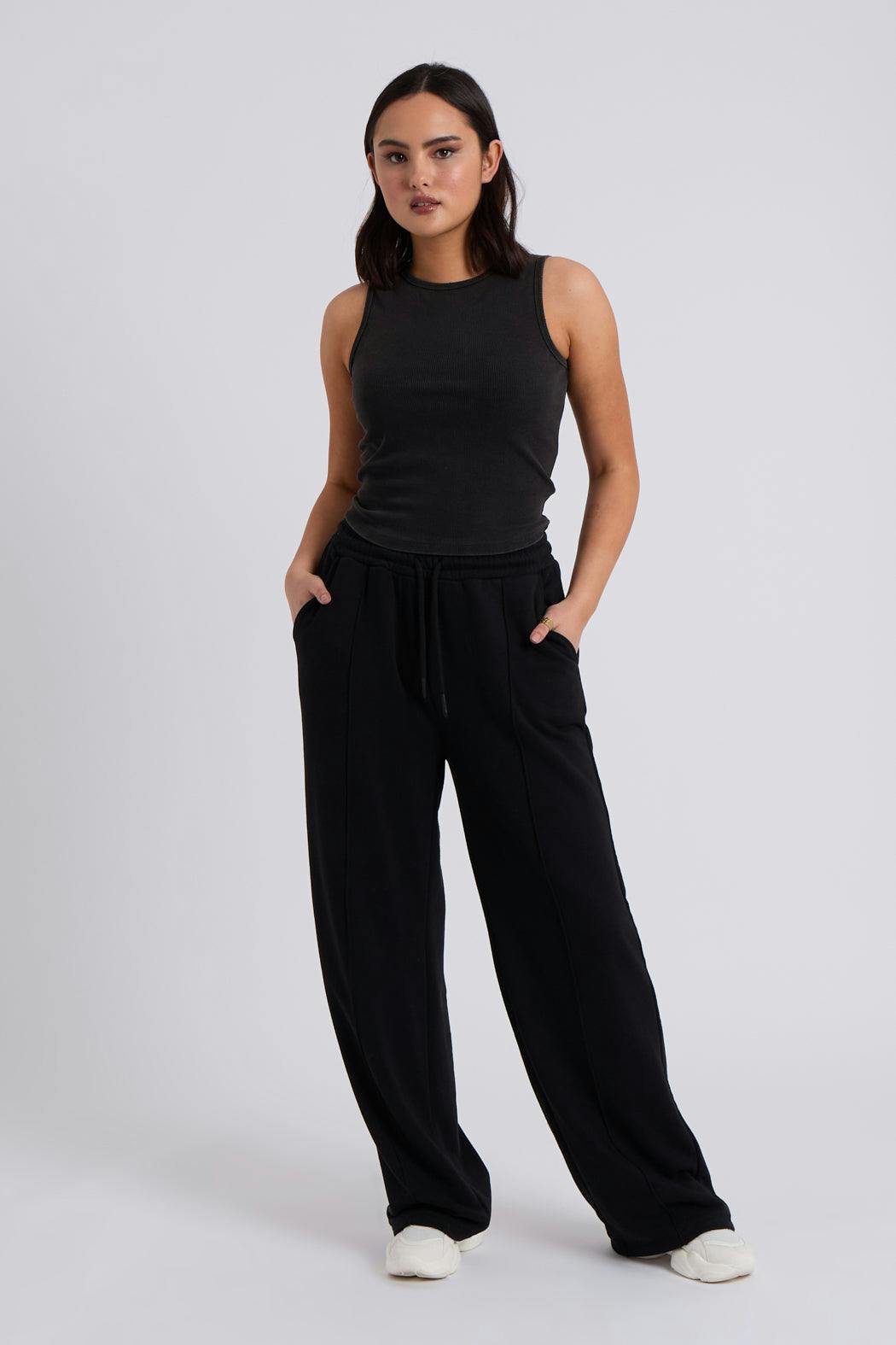 Urban Bliss Black Wide Leg Jogger - 16