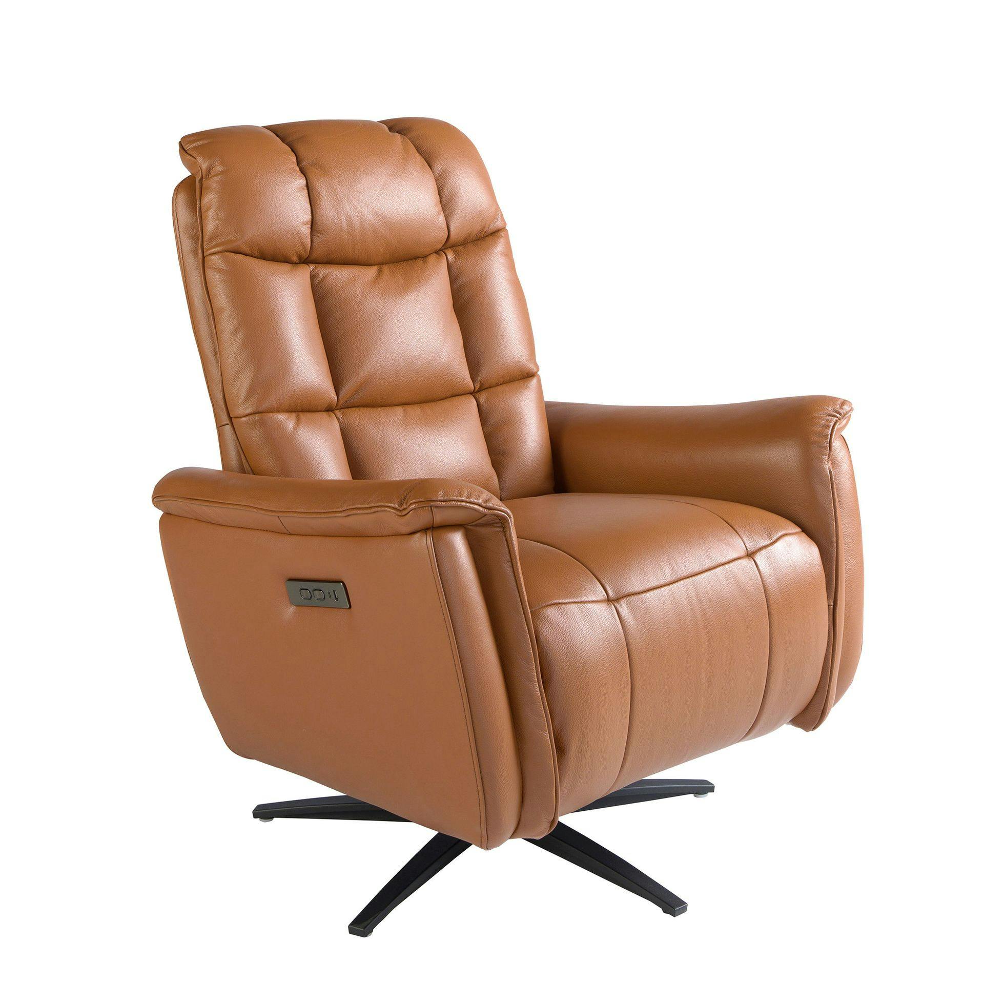 Rackhams Brown Leather Swivel Armchair 5117 - Modern - Yes - No
