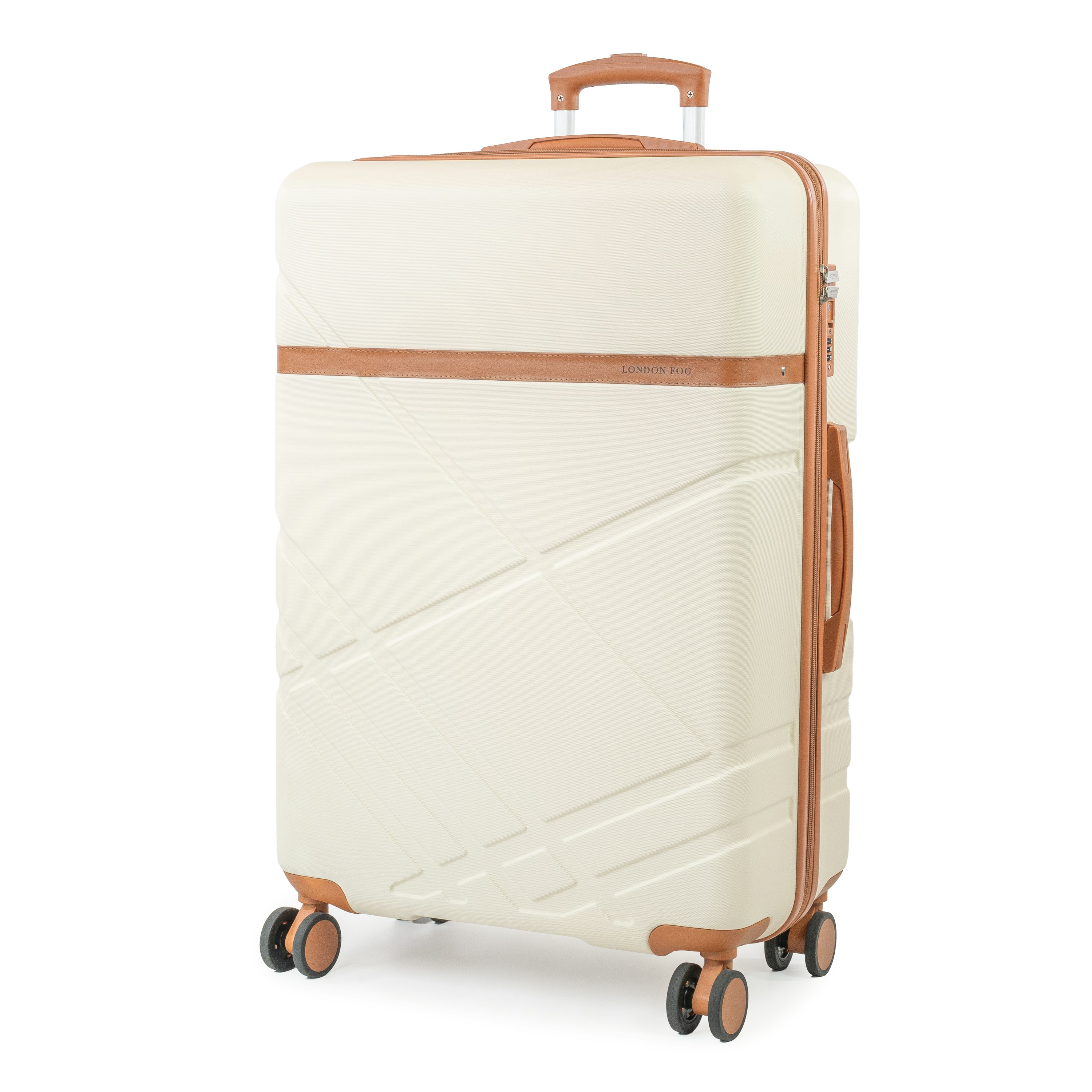 London Fog Cream The Elegant Eton Hardshell Wheeled Matching Luggage Suitcase Tsa Locks - Large - Abs