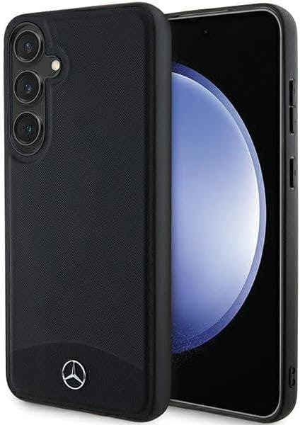 Mercedes Black Benz Genuine Leather Fluted With Magsafe Star Logo Case For Samsung Galaxy S24 6.2" - Mehms24s23rbark