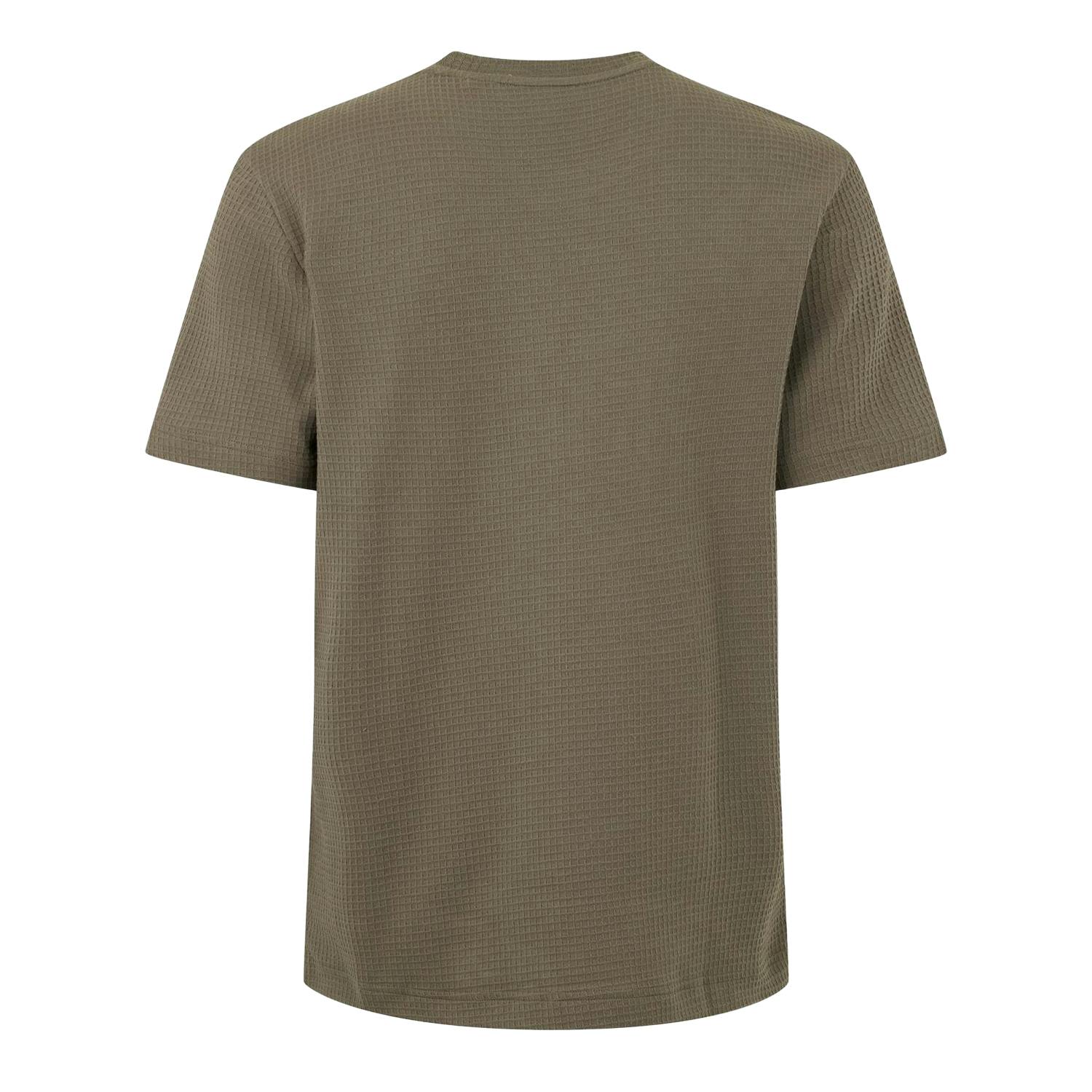 Hugo Men's Beige Waffle Regular T-Shirt - S - 100% Polyester