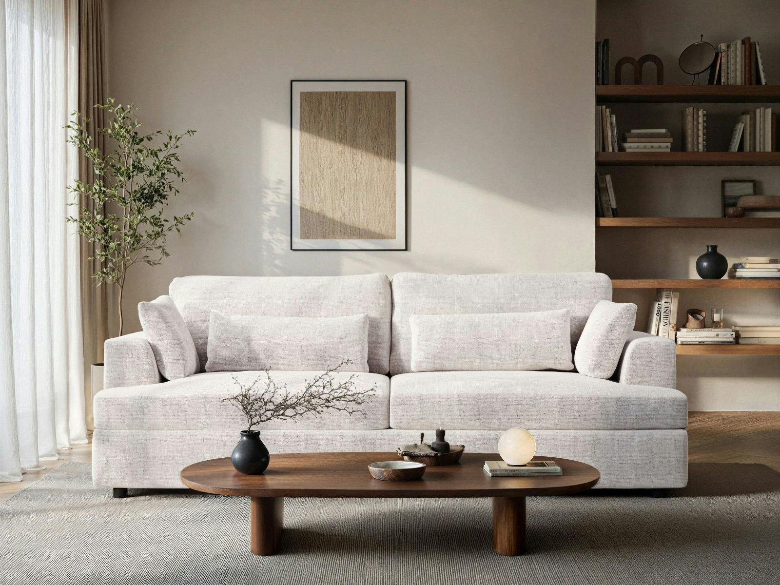 Solace+Co Cream Drew 3 Seater