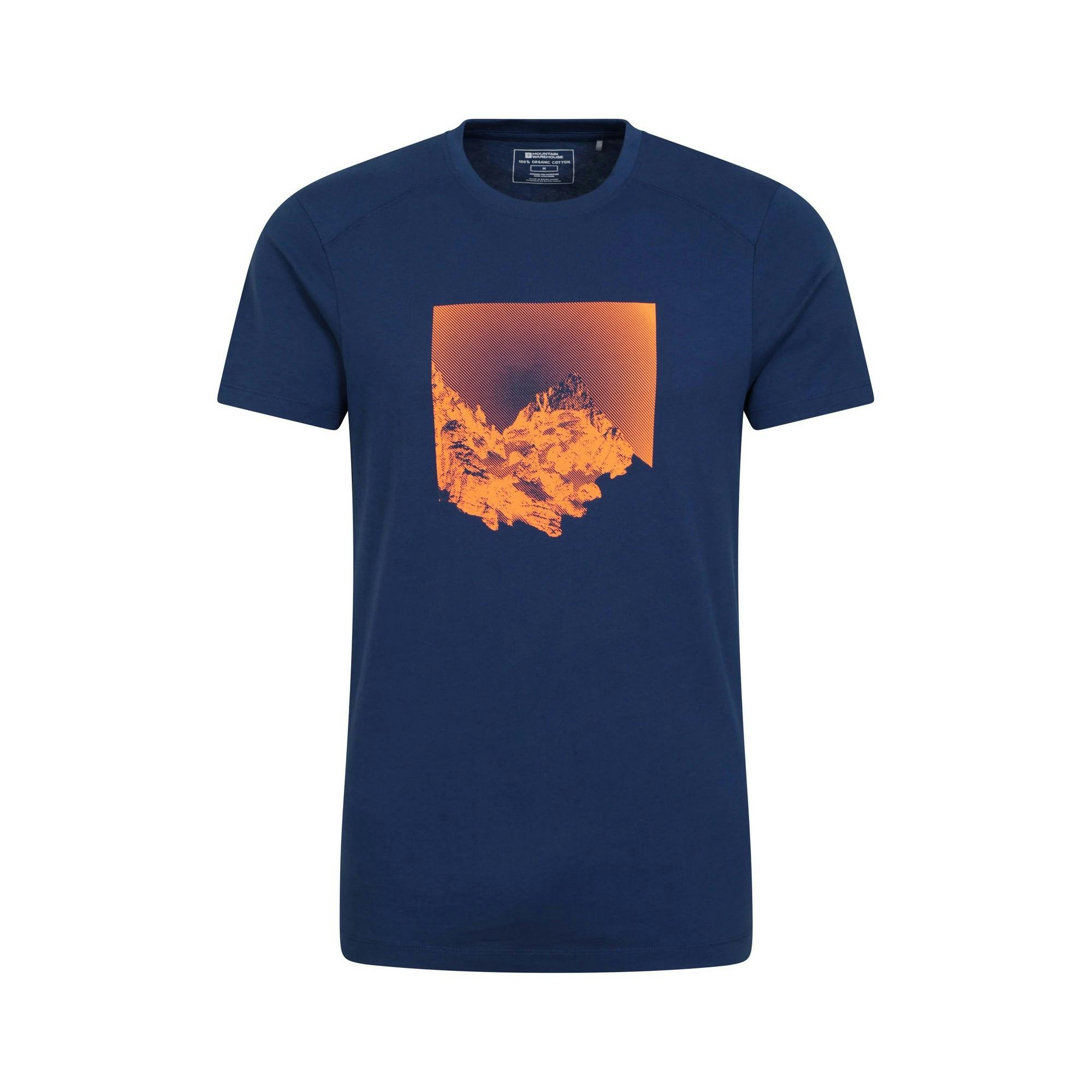Mountain Warehouse Men's Sunrise Organic T-Shirt - Navy - Xs - Navy